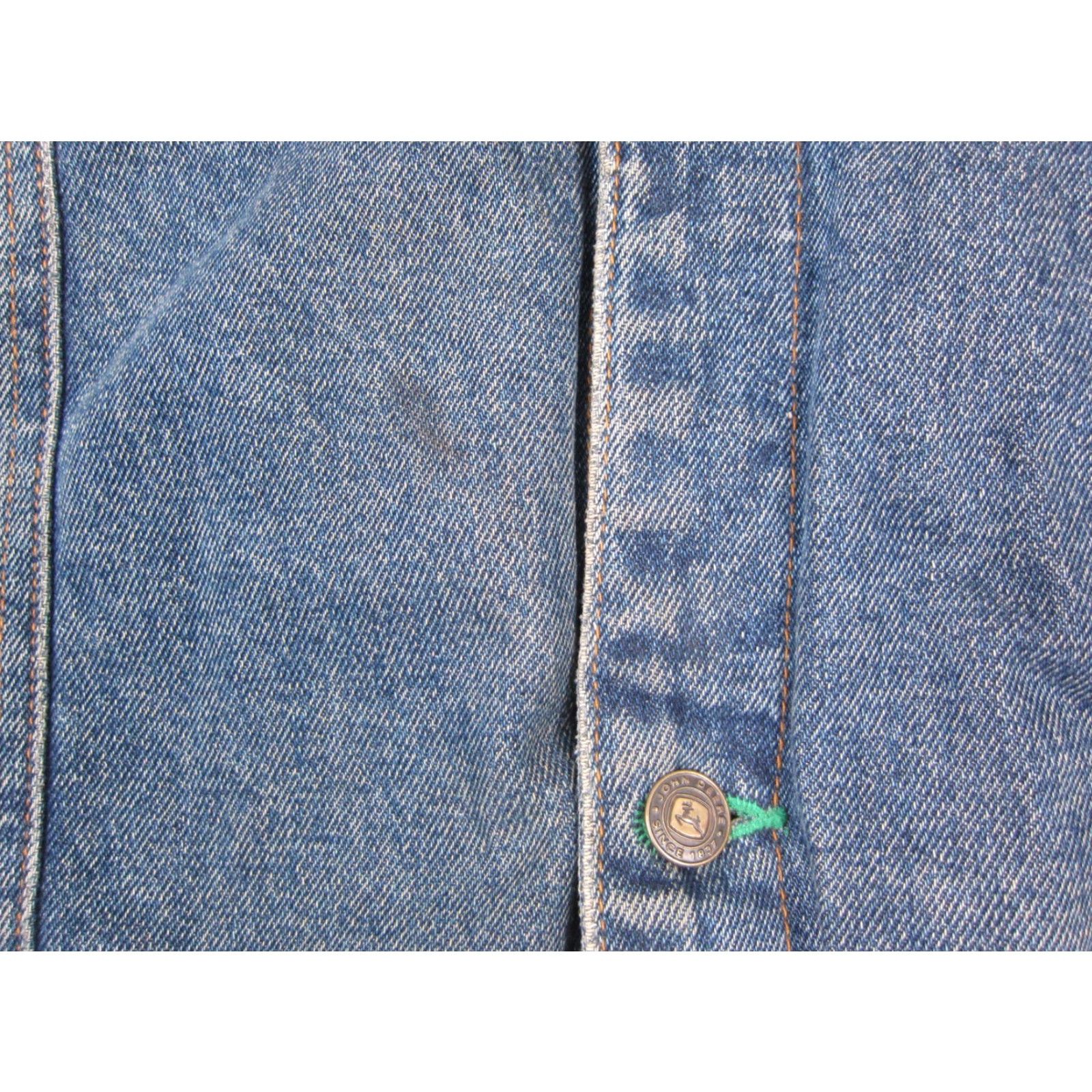John Deere VINTAGE John Deere Jacket Mens L Blue Denim Trucker Sherpa Fleece Lined Workwear Casual 80s Mens Size US L / EU 52-54 / 3 - 6 Thumbnail