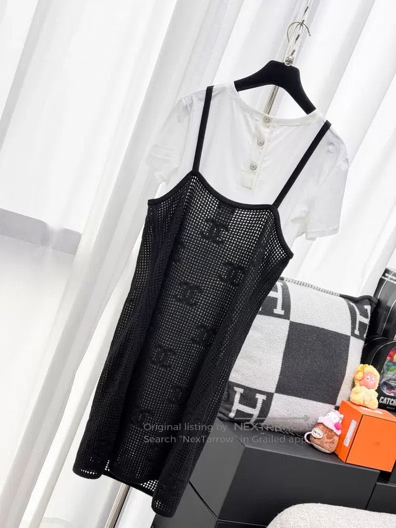 Chanel Chanel Mesh fake two-piece long-sleeved dress Size M / US 6-8 / IT 42-44 - 3 Thumbnail