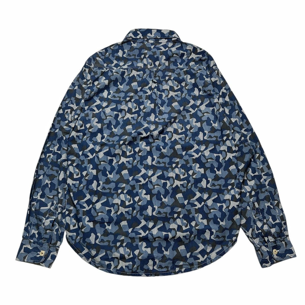 Japanese Brand Swellmob Shawl Collar Blue Seamless Camouflage Work Shirt Size US M / EU 48-50 / 2 - 13 Thumbnail