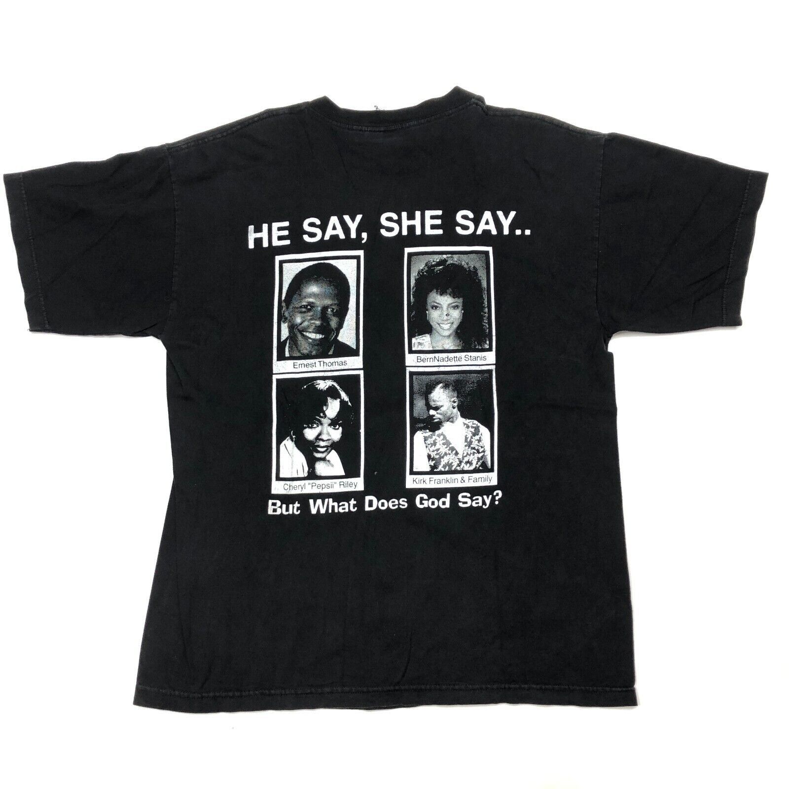 Vintage 2004 He Say She Say But What Does God Say Movie Tee Size XL Size US XL / EU 56 / 4 - 4 Thumbnail