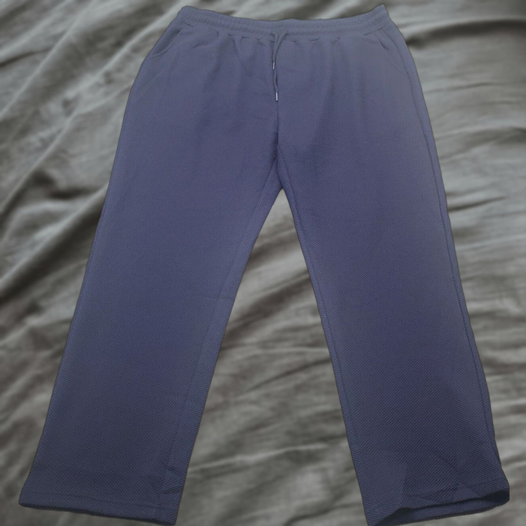Vintage Coofandy Activewear Pants Men 2XL Blue Pockets Drawstring Elastic Waist Straight Size US 39 - 1 Thumbnail