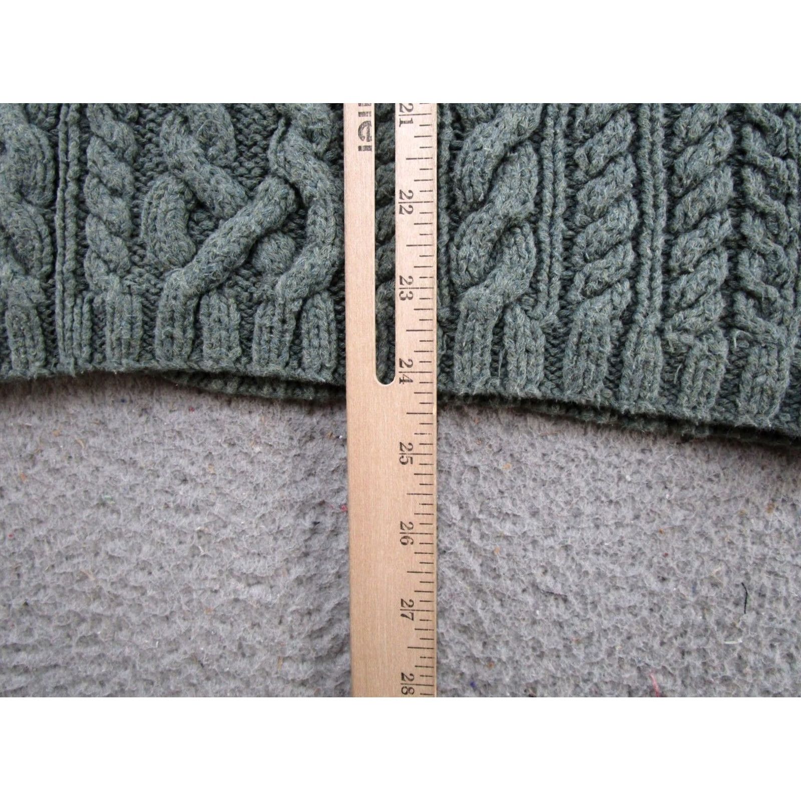 Lands' End VINTAGE Lands' End Green Cable Knit Fisherman Pullover Heavy Sweater Womens SZ S Size S / US 4 / IT 40 - 6 Thumbnail