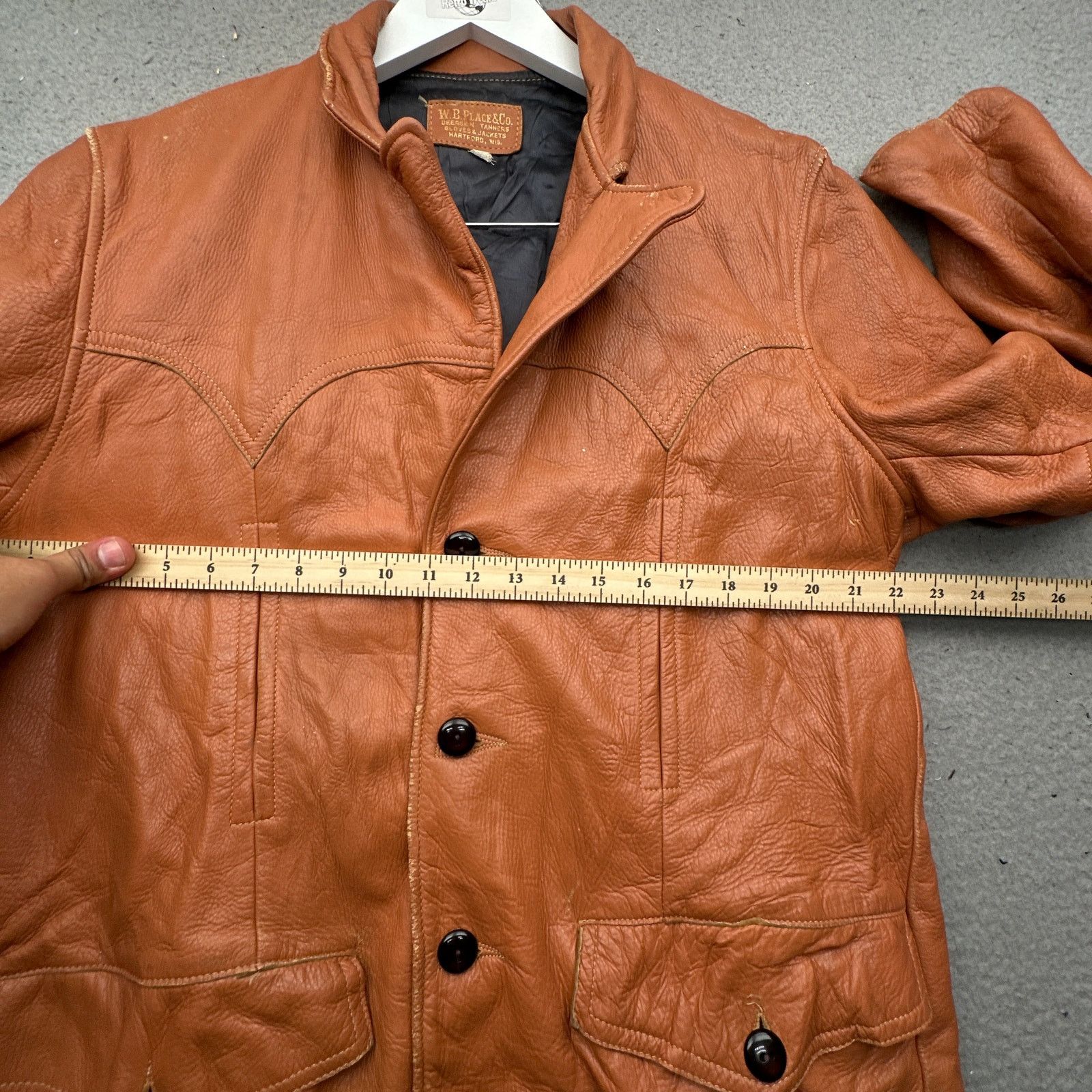 Other Vintage 70s WB Place & Co Deerskin Leather Coat Jacket 42 Size US L / EU 52-54 / 3 - 7 Thumbnail