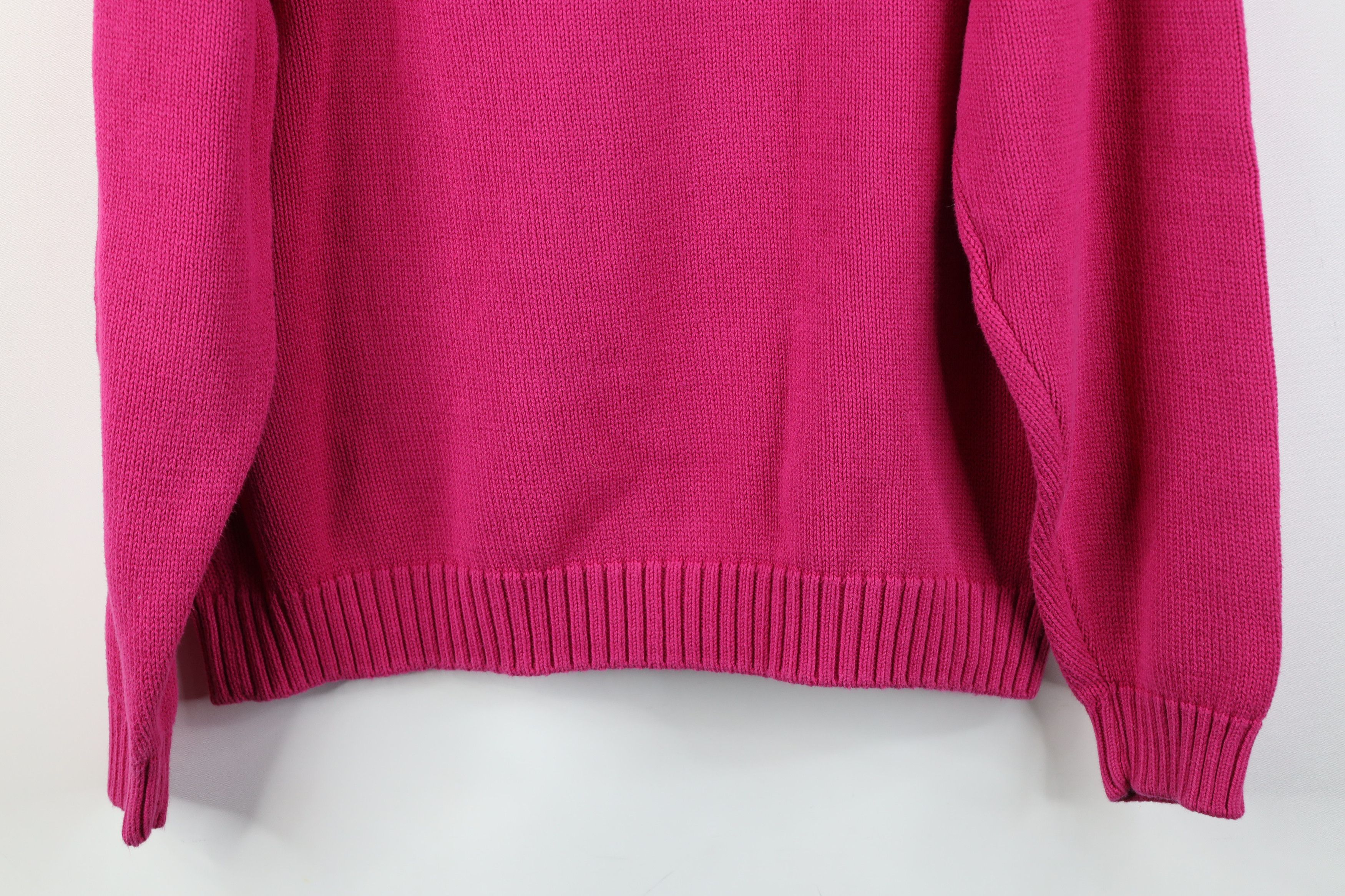 Lands' End Vintage 90s Lands End Cotton Ribbed Knit Sweater Pink USA Size L / US 10 / IT 46 - 9 Thumbnail