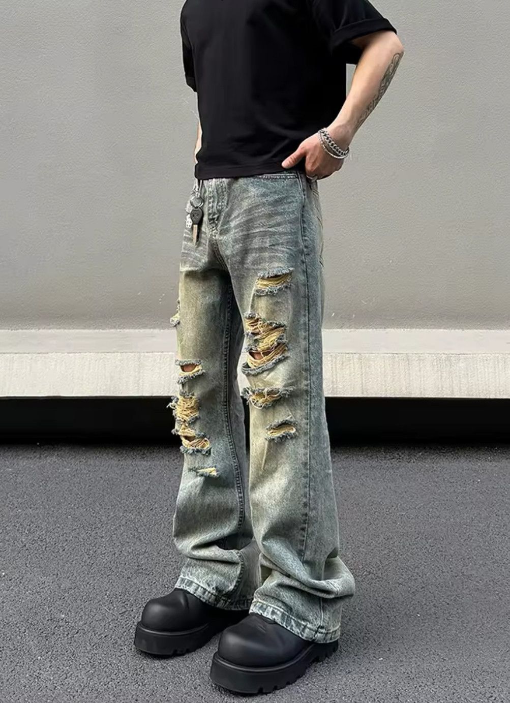 Japanese Brand × Jean Vintg Ripped Jeans Size US 27 - 3 Thumbnail