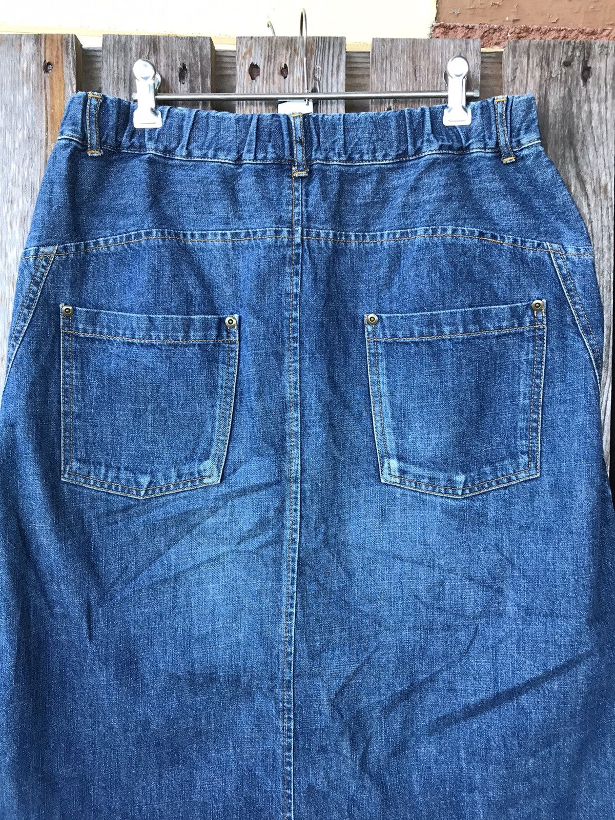 Issey Miyake × Japanese Brand Vtg 90s Plantation By Issey Miyake Denim Skirt Size 30" / US 8 / IT 44 - 6 Thumbnail