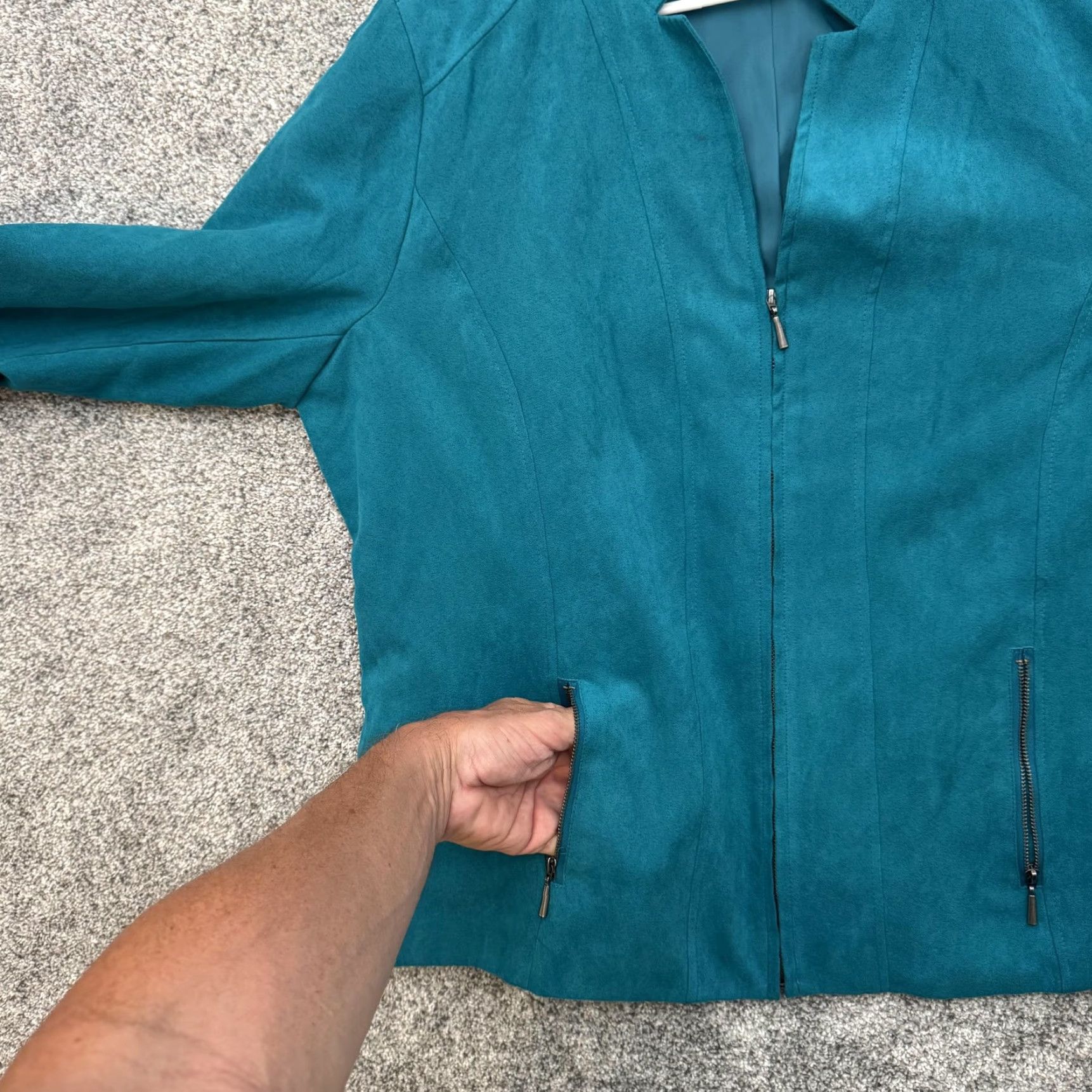 Vintage Studio Works Jacket Womens 18 Faux Suede Full Zip Lined Pockets Classic Size XXL / US 16-18 / IT 52-54 - 6 Thumbnail