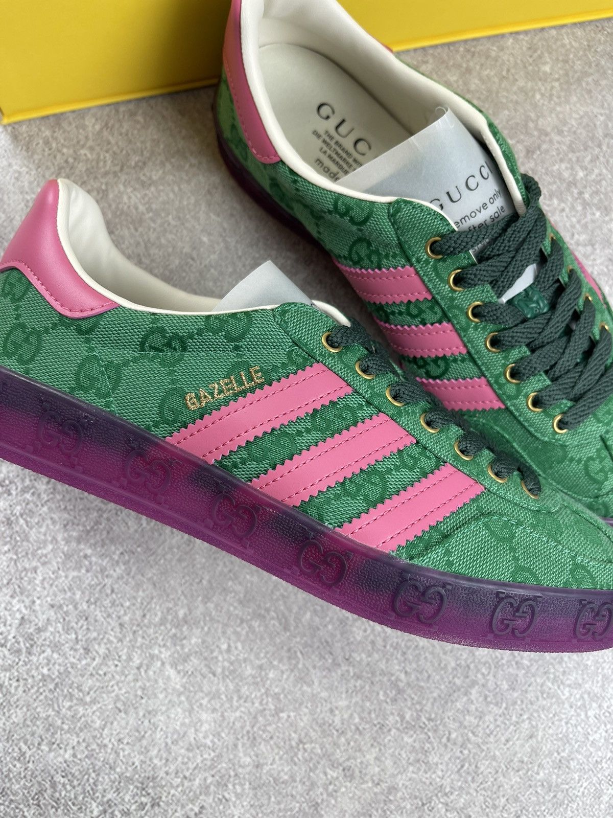Gucci Adidas x Gucci Gazelle Green GG Monogram Sneakers Size 38 Size US 6.5 / IT 36.5 - 6 Thumbnail