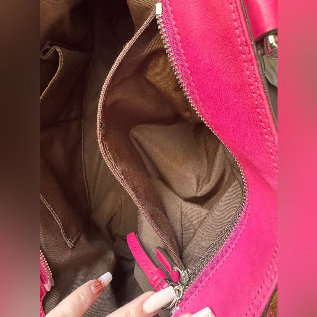 Coach Coach Hampton SoHo Leather Tote Raspberry Pink Satchel EUC Size ONE SIZE - 14 Thumbnail