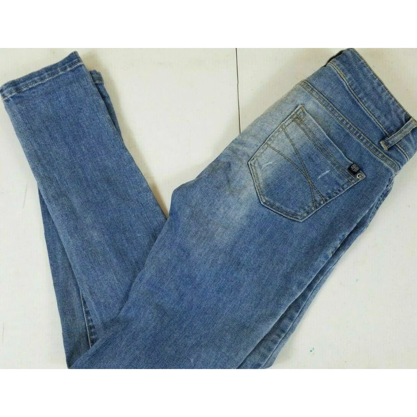 Vintage BLACK HEARTS BRIGADE Womens Jeans Size 25 Distressed Blue 29" Inseam 7.5" Rise Very Good Condition Size 42" / US 20 - 3 Thumbnail