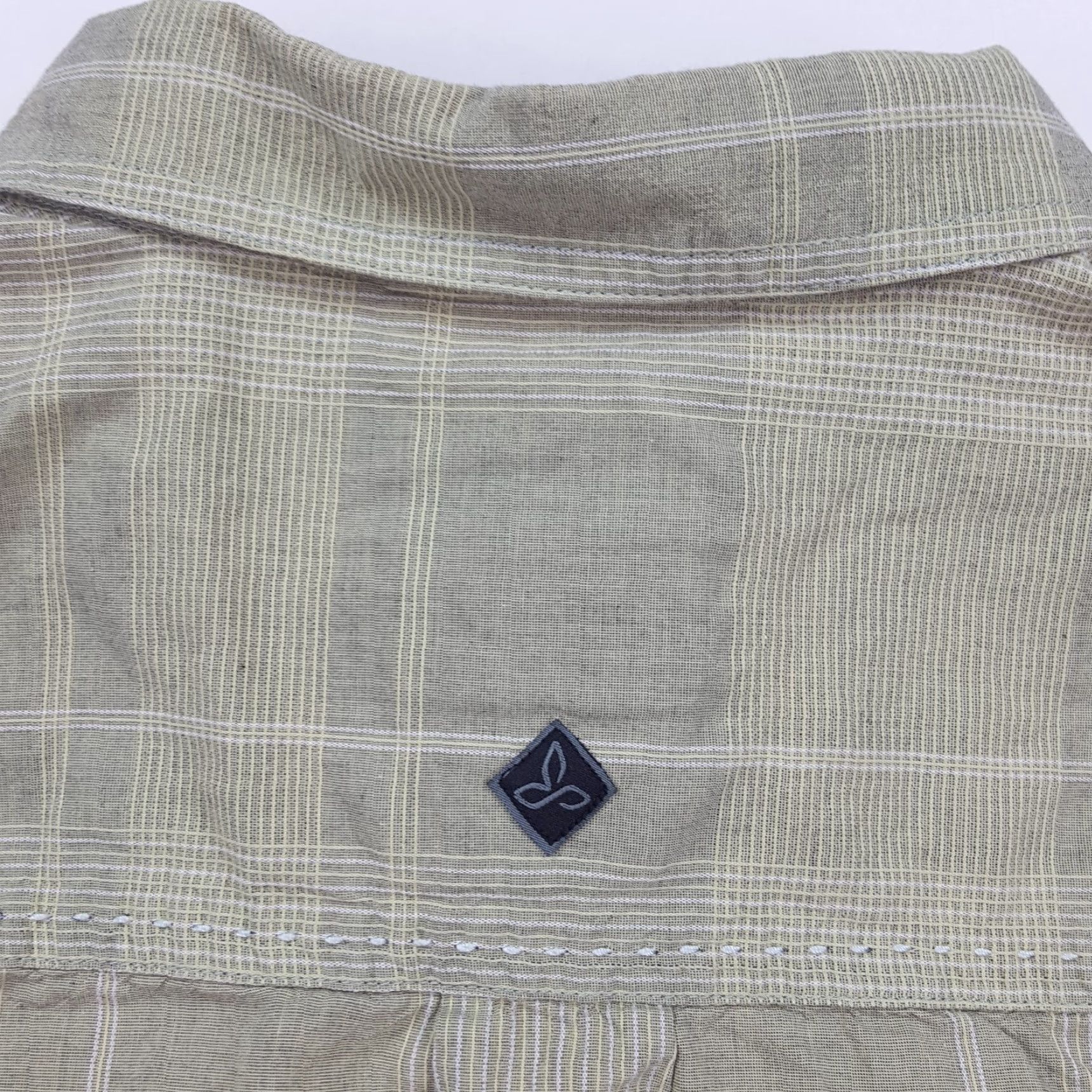 Prana VINTAGE prAna Plaid Cotton Men's Large Green Short Sleeve Button-Up Collar Shirt Size US L / EU 52-54 / 3 - 7 Thumbnail