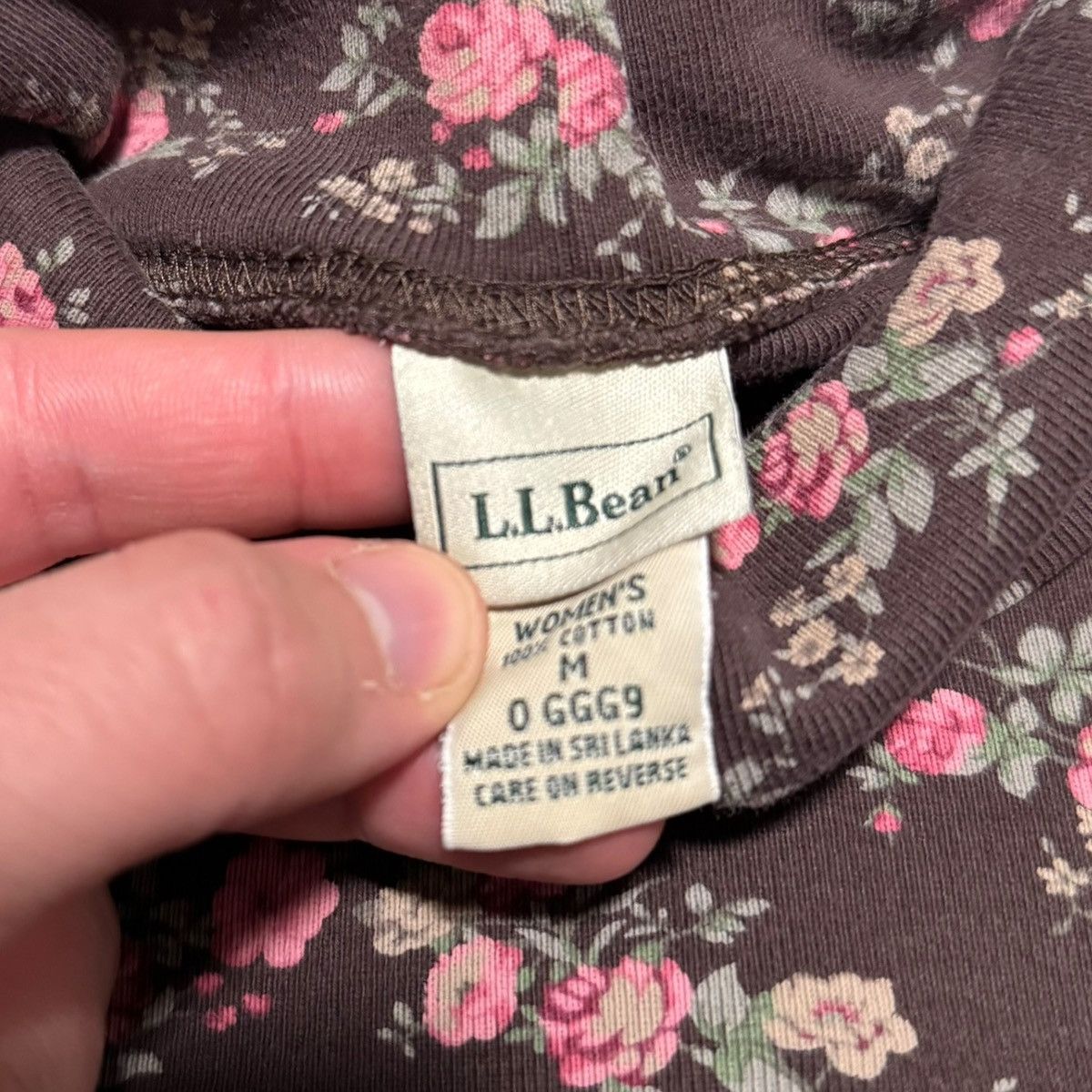 L.L. Bean × Vintage Vintage L.L. Bean Cotton Floral AOP Mock Neck Shirt Womens M Size M / US 6-8 / IT 42-44 - 4 Thumbnail
