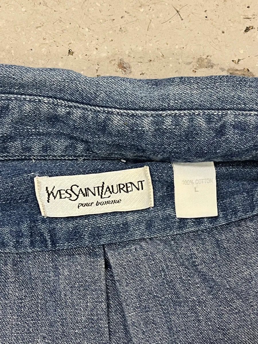 Designer × Vintage × Yves Saint Laurent 1990s Yves Saint Laurent Blue Denim Shirt Size US M / EU 48-50 / 2 - 9 Thumbnail