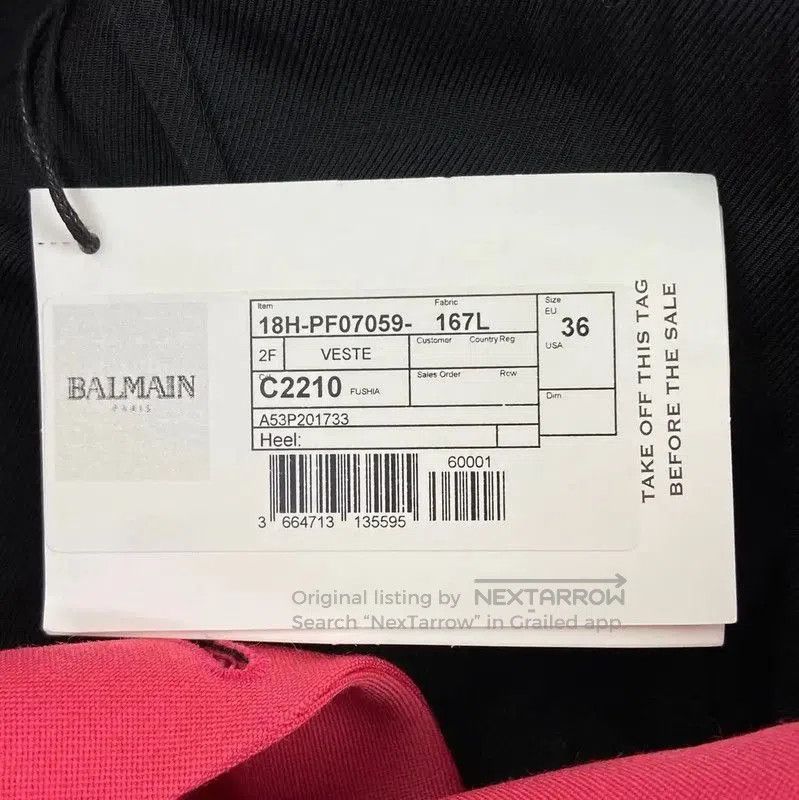 Balmain Balmain Women's Fuchsia Cotton Jacket . Size S / US 4 / IT 40 - 8 Thumbnail