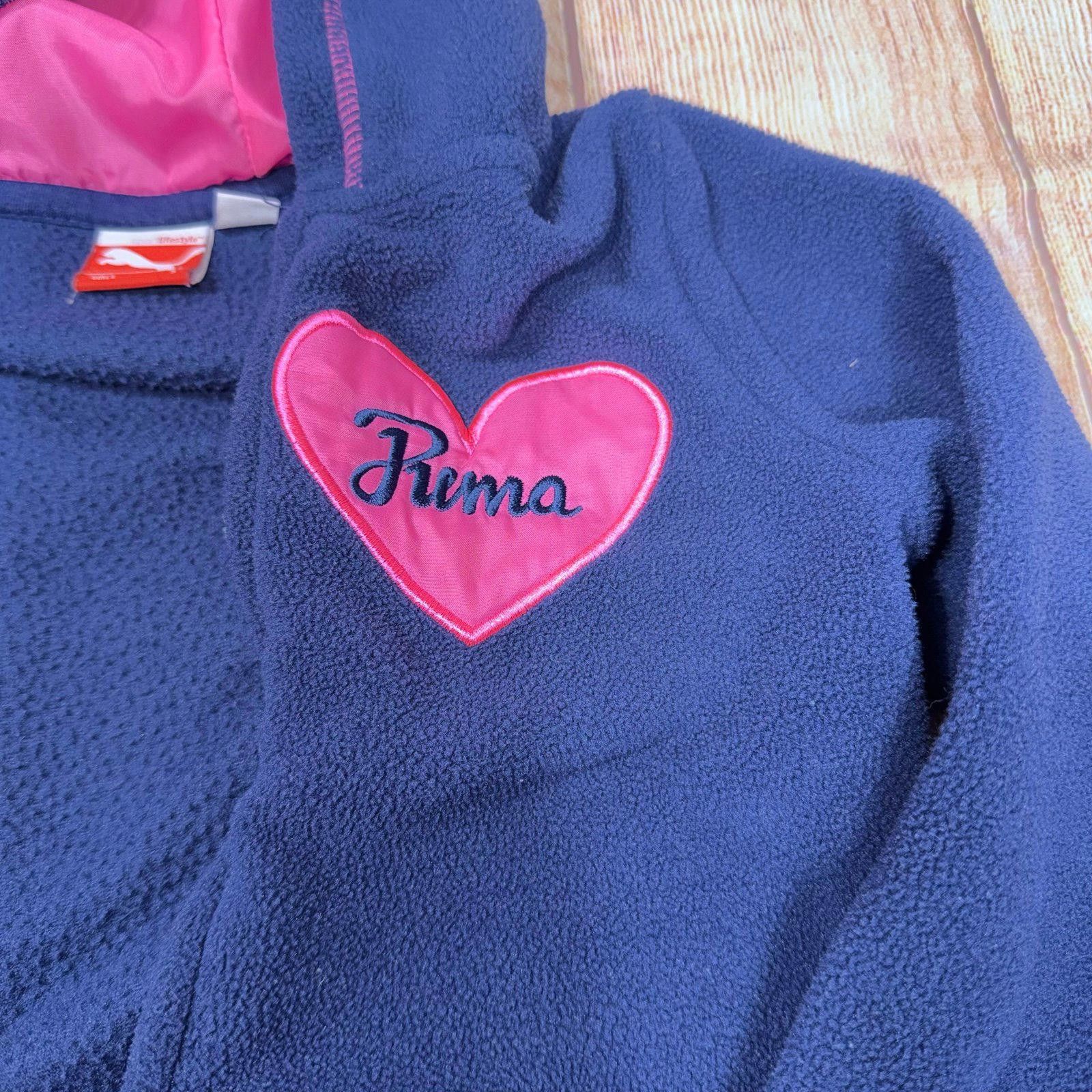 Puma Puma Girls' Fleece Hoodie with Heart Detail Size 5 Size ONE SIZE - 2 Thumbnail