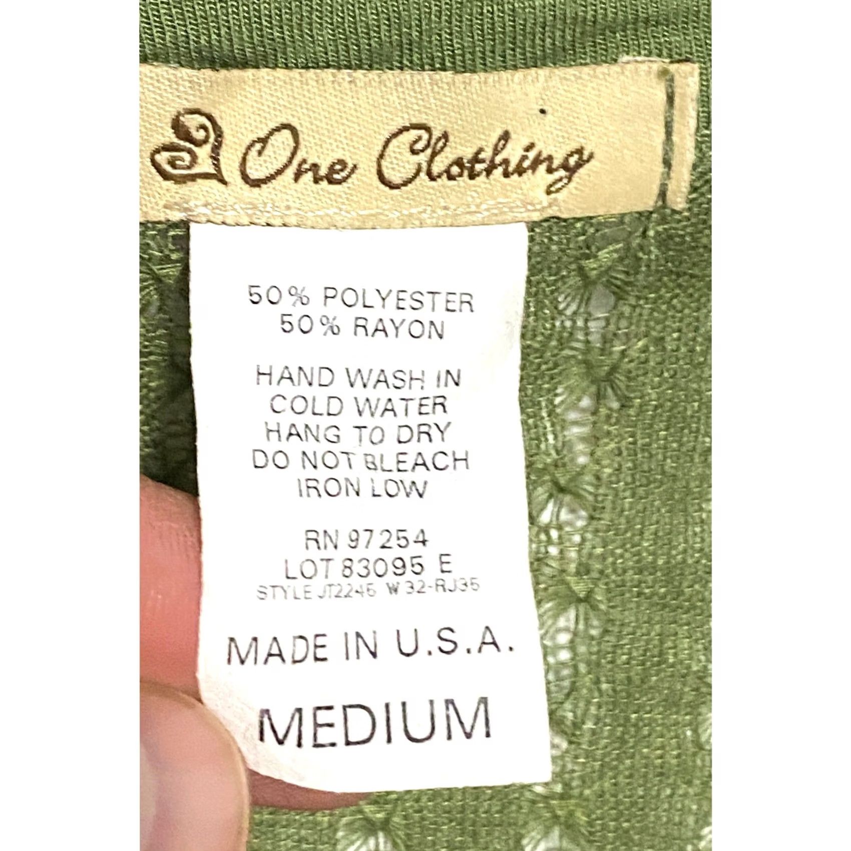 Acme Clothing Green V Neck Ruched Shirt M Open Weave Y2K Goblincore Forest Fairy Boho Grunge Shirt Womens M Green Size M / US 6-8 / IT 42-44 - 5 Thumbnail