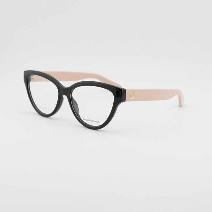 Gucci Gucci GG1581O 007 Eyeglasses Black 55mm Cat Eye Frame Size ONE SIZE - 1 Thumbnail