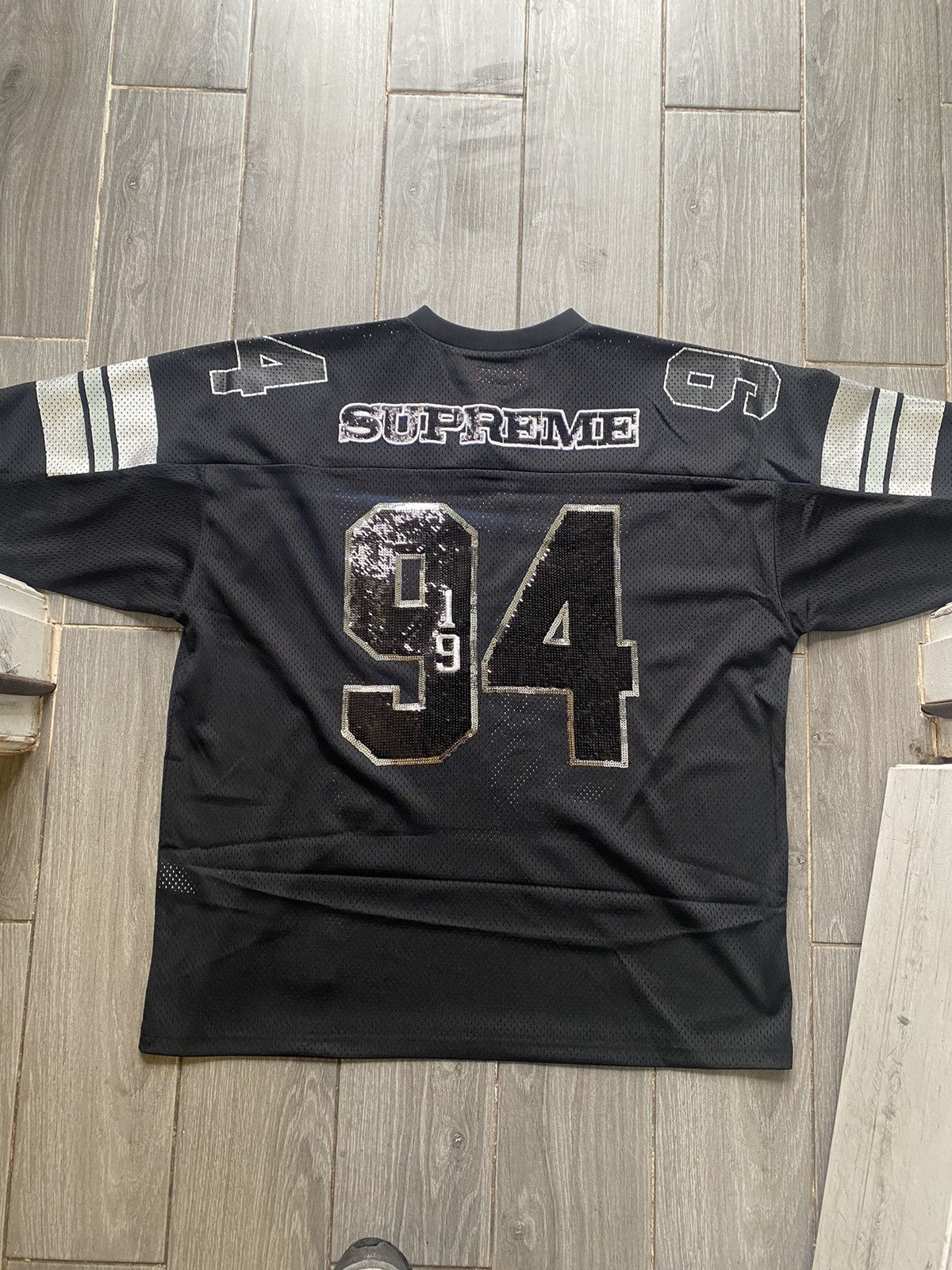 トップス Supreme Sequin Football Jersey Supreme Sequin Football Jersey Navy Men's - FW25 - US