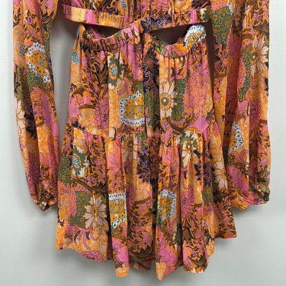 A.L.C. A.L.C. Izzy Fit-&-Flare Silk Mini floral print cut out Dress Size L / US 10 / IT 46 - 5 Thumbnail