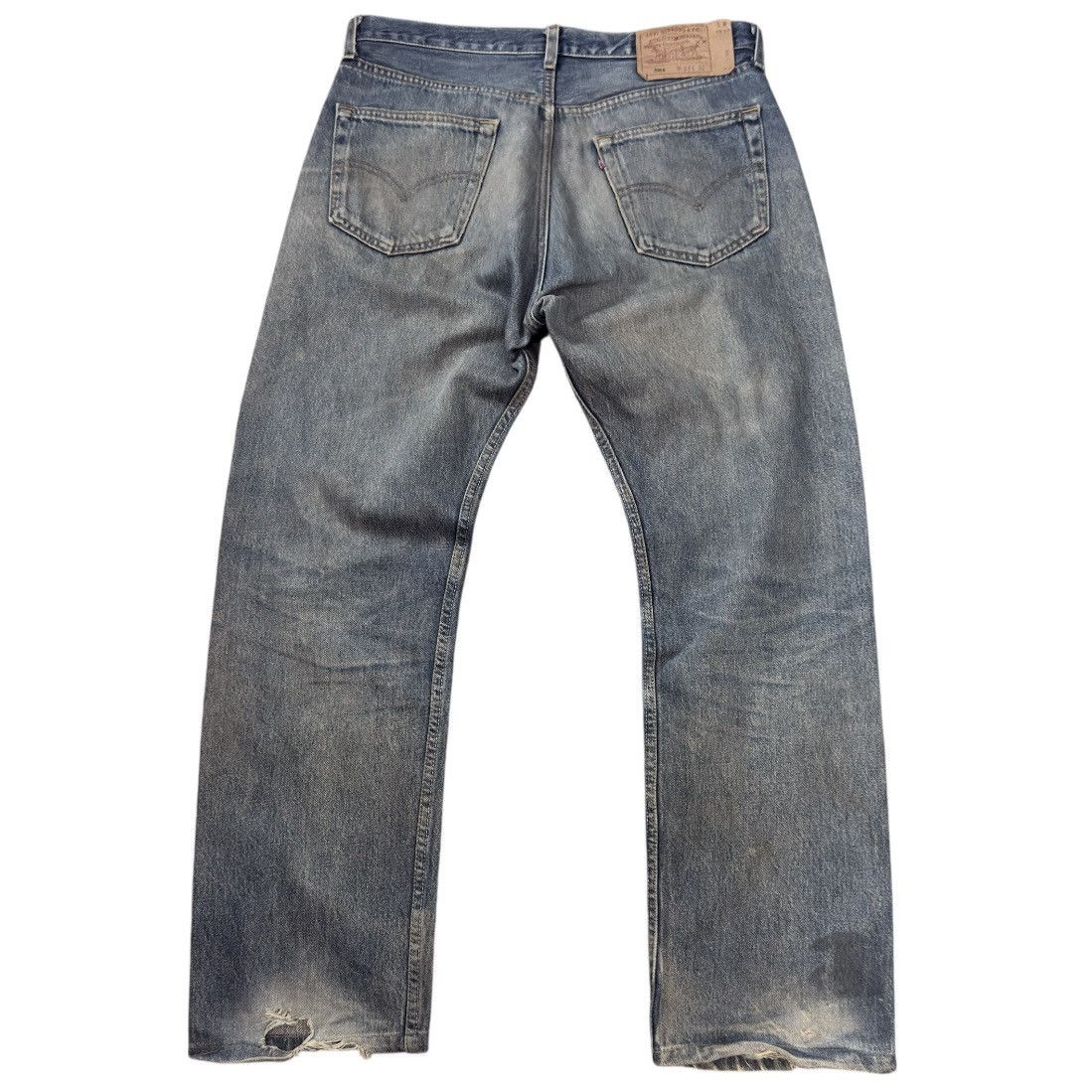Levi's Vintage Clothing 🇺🇸 Vintage 1997 Levis 501 Super Distressed Dirty Washed Denim Size US 33 - 2 Thumbnail