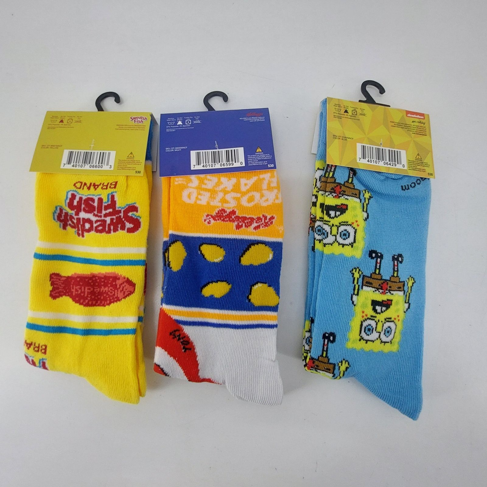 Other Set of 3 Designer Socks Sponge Bob Frosted Flakes Swedish Size ONE SIZE - 2 Thumbnail
