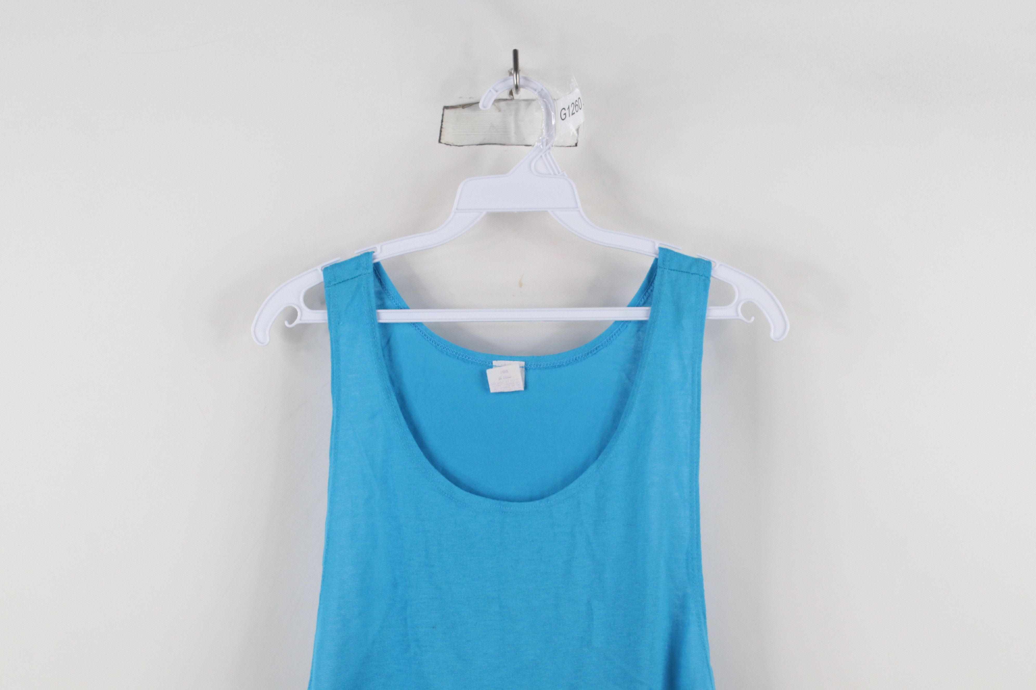 Vintage Vintage 90s Streetwear Blank Tank Top T-Shirt Blue USA Size US L / EU 52-54 / 3 - 2 Thumbnail