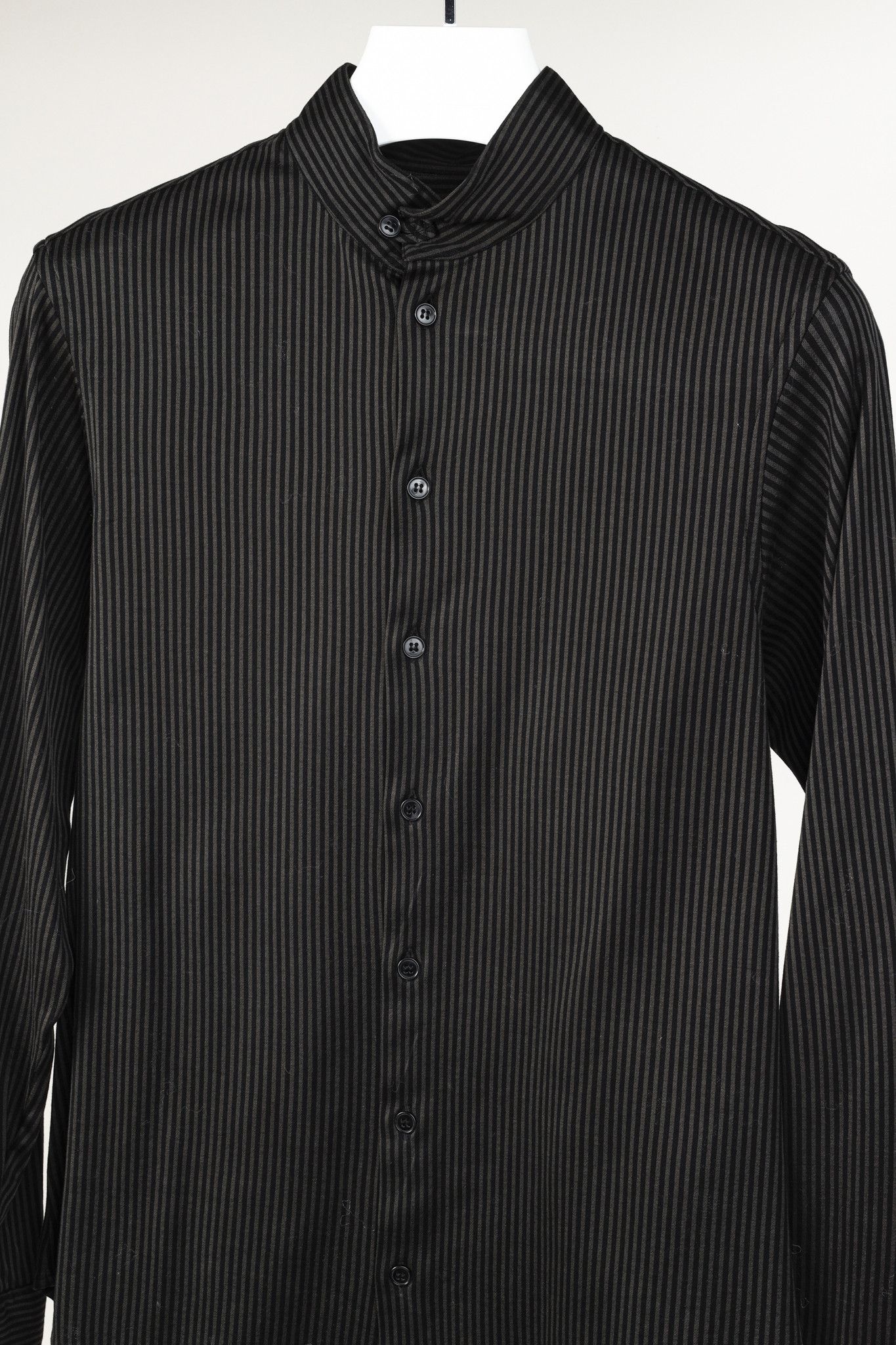 Armani Collezioni Armani Collezioni Grey and Black Striped Jersey Button-Up Size S / US 4 / IT 40 - 3 Thumbnail