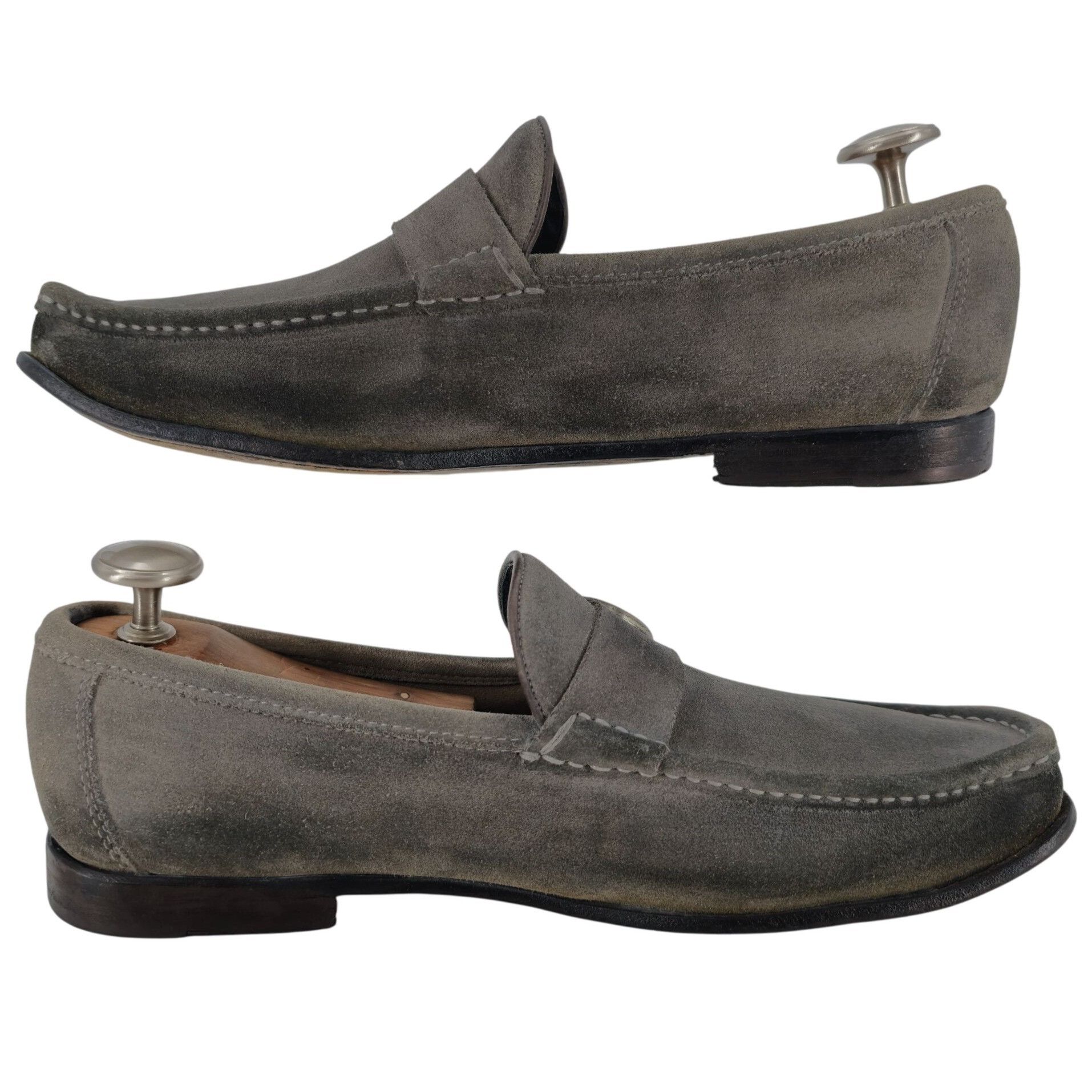 Salvatore Ferragamo Salvatore Ferragamo Italy Gray Suede Buckle Moccasin Loafers Size US 9.5 / EU 42-43 - 5 Thumbnail