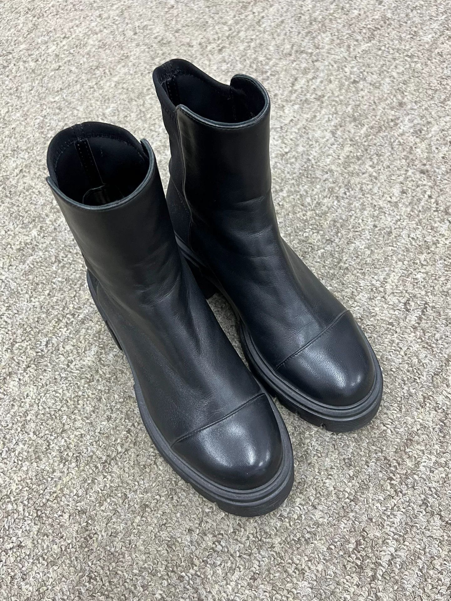 Stuart Weitzman Stuart Weitzman Black Platform Ankle Boots Size US 4.5 / IT 34.5 - 1 Thumbnail