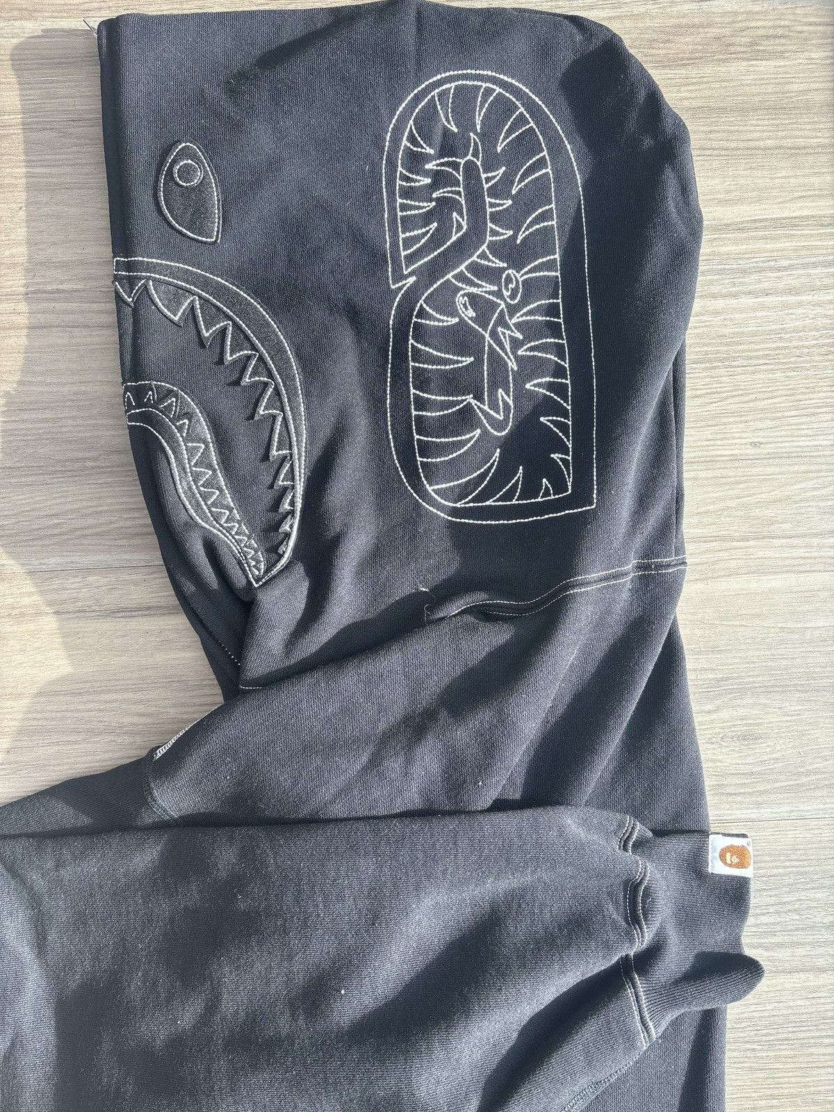 Bape Black Shark Bape hoodie Size US L / EU 52-54 / 3 - 3 Thumbnail