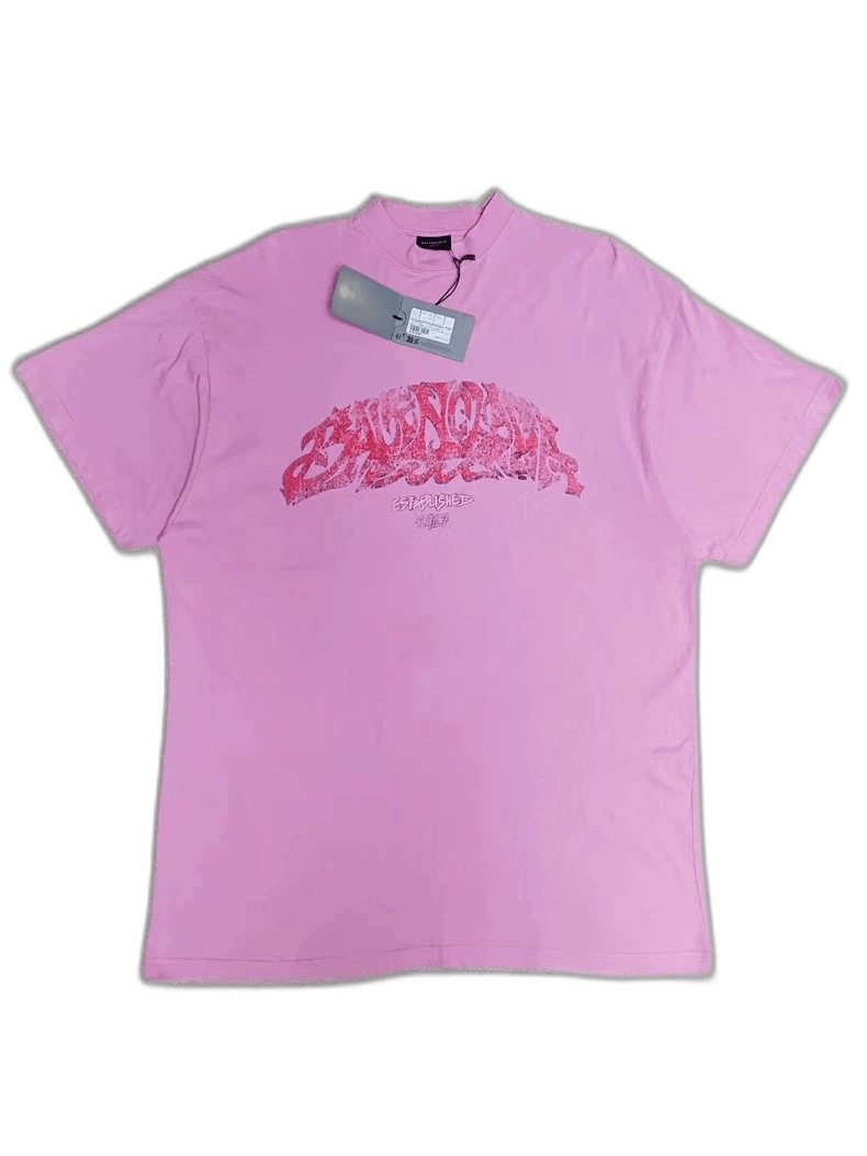 Balenciaga balenciaga pink graphic oversized short sleeve t-shirt Size US S / EU 44-46 / 1 - 1 Thumbnail