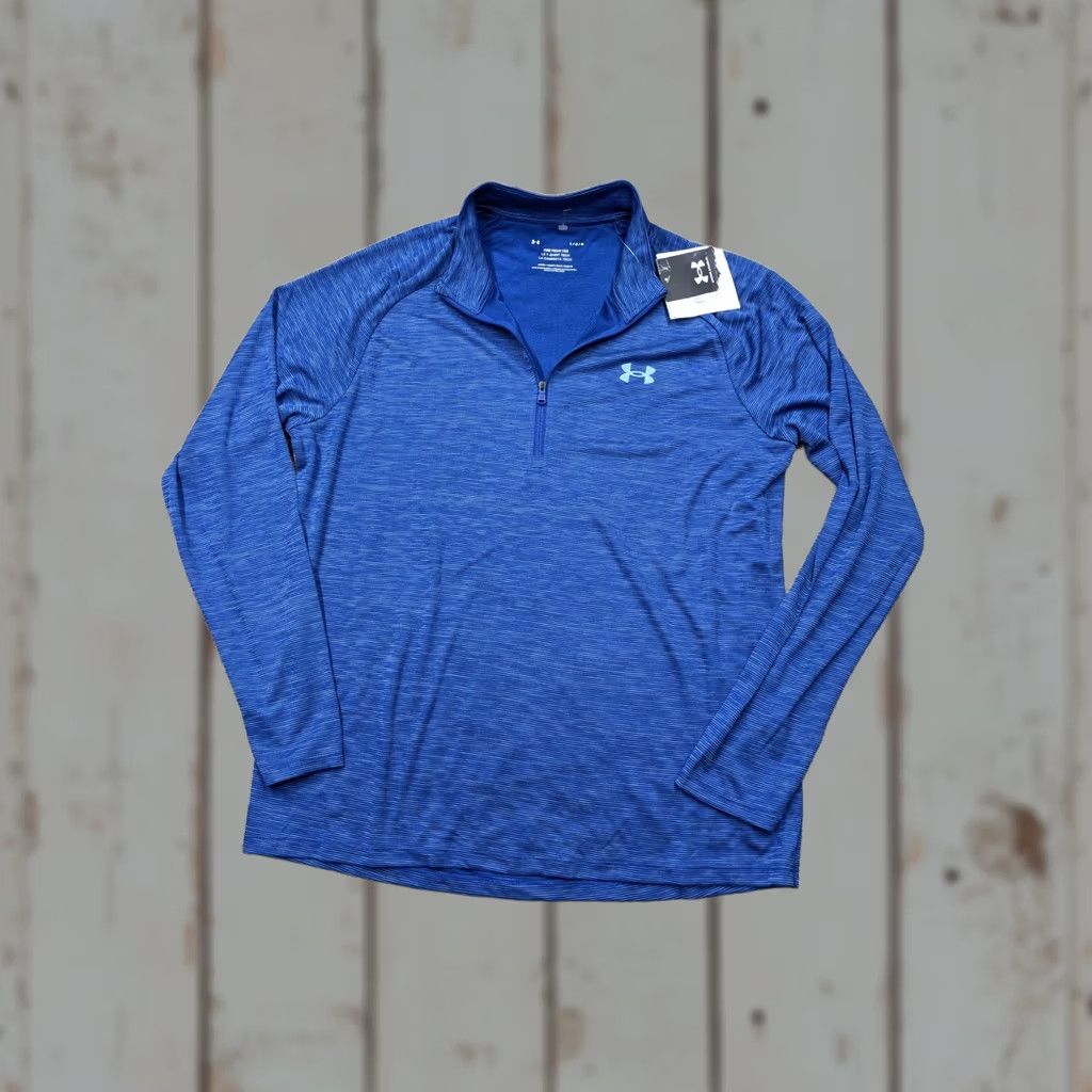 Under Armour Under Armour Jacket Mens L Large Blue 1/4 Zip Loose Tech Tee NWT Size US L / EU 52-54 / 3 - 1 Thumbnail