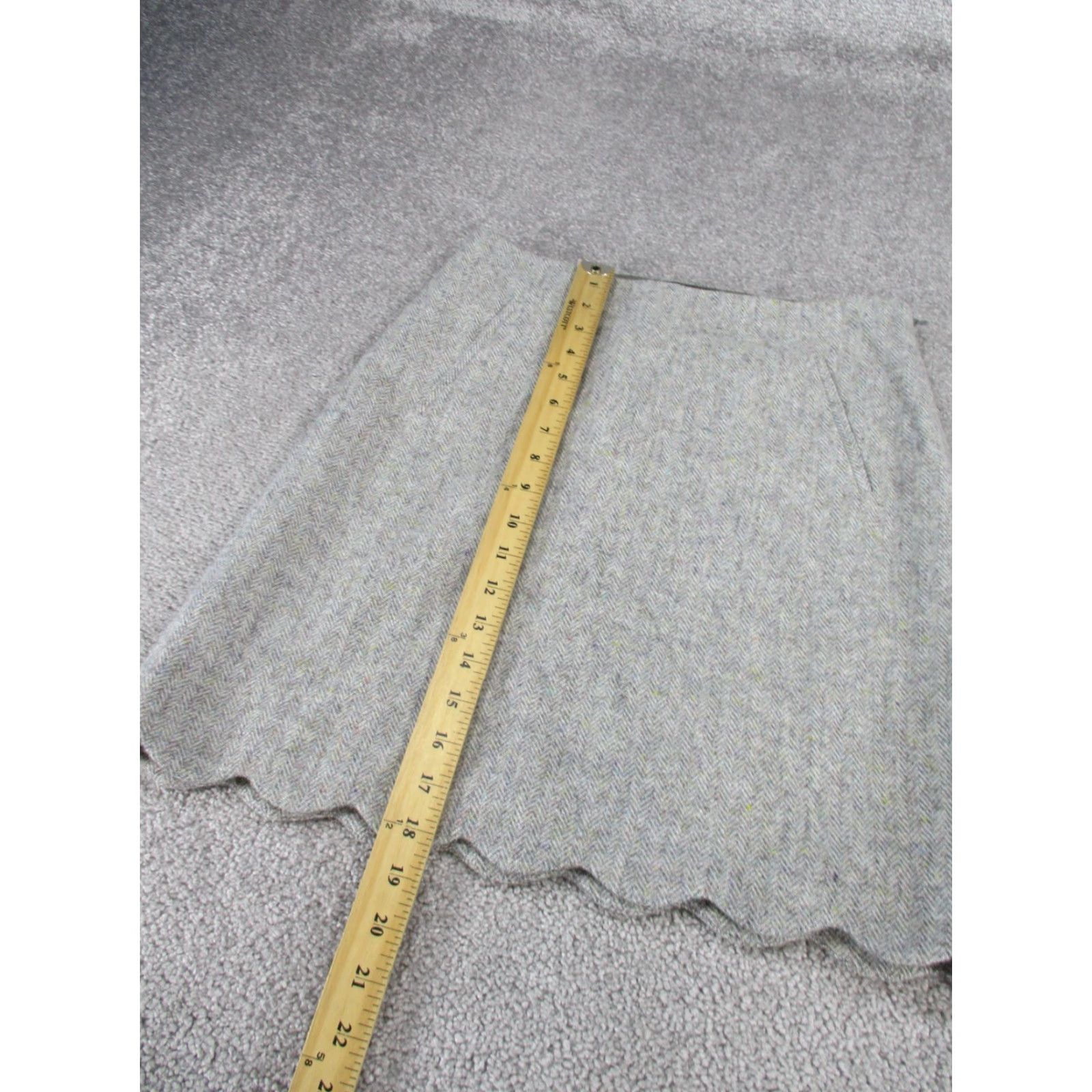 Talbots VINTAGE Talbots Skirt Womens 2 Petite Gray Wool Blend Herringbone Scallop Hem NEW Size 26" / US 2 / IT 38 - 3 Thumbnail