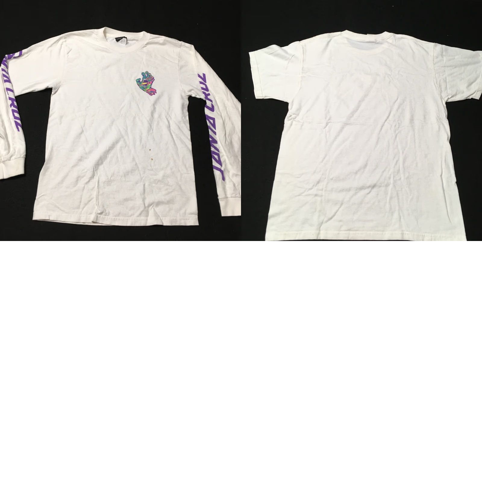 Vintage Santa Cruz SCREAMING HAND Shirt Graphic SMALL White Men XS Socks? Size US S / EU 44-46 / 1 - 8 Thumbnail