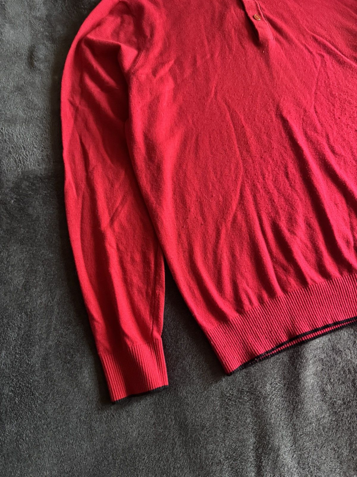 Kiton Kiton mens polo long sleeve wool red Size US XL / EU 56 / 4 - 3 Thumbnail