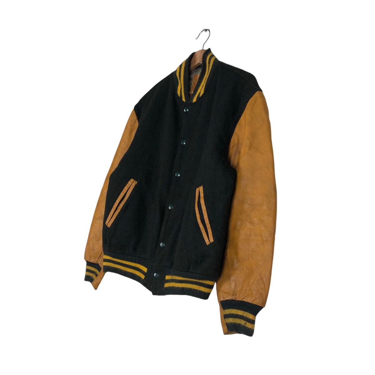Golden Bear 📌Vintage Varsity Leather Jacket Golden Bear Made in Usa Size US L / EU 52-54 / 3 - 2 Thumbnail