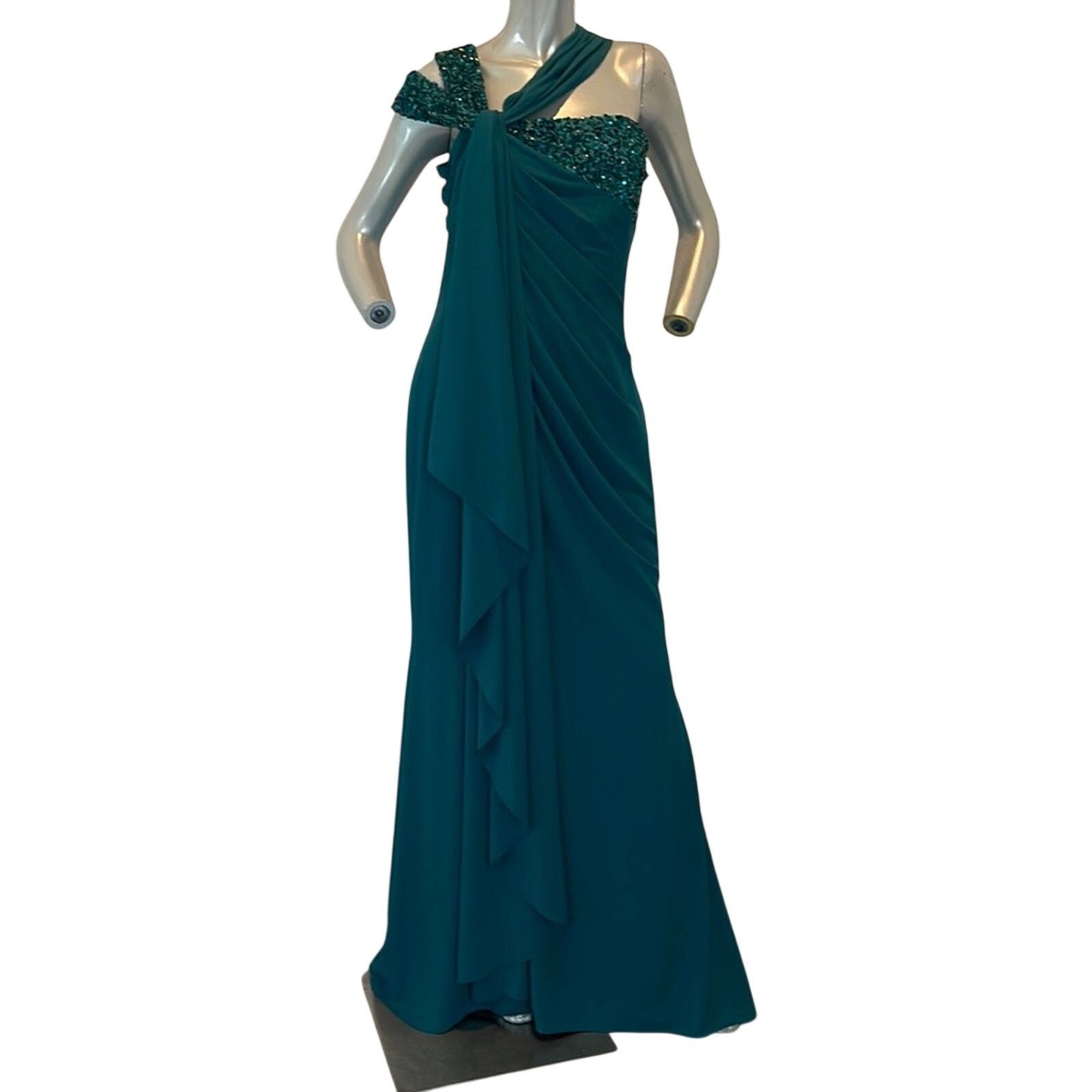 Badgley Mischka Badgley Mischka Collection Aqua Gown Maxi Dress Formal 10 Size L / US 10 / IT 46 - 1 Thumbnail