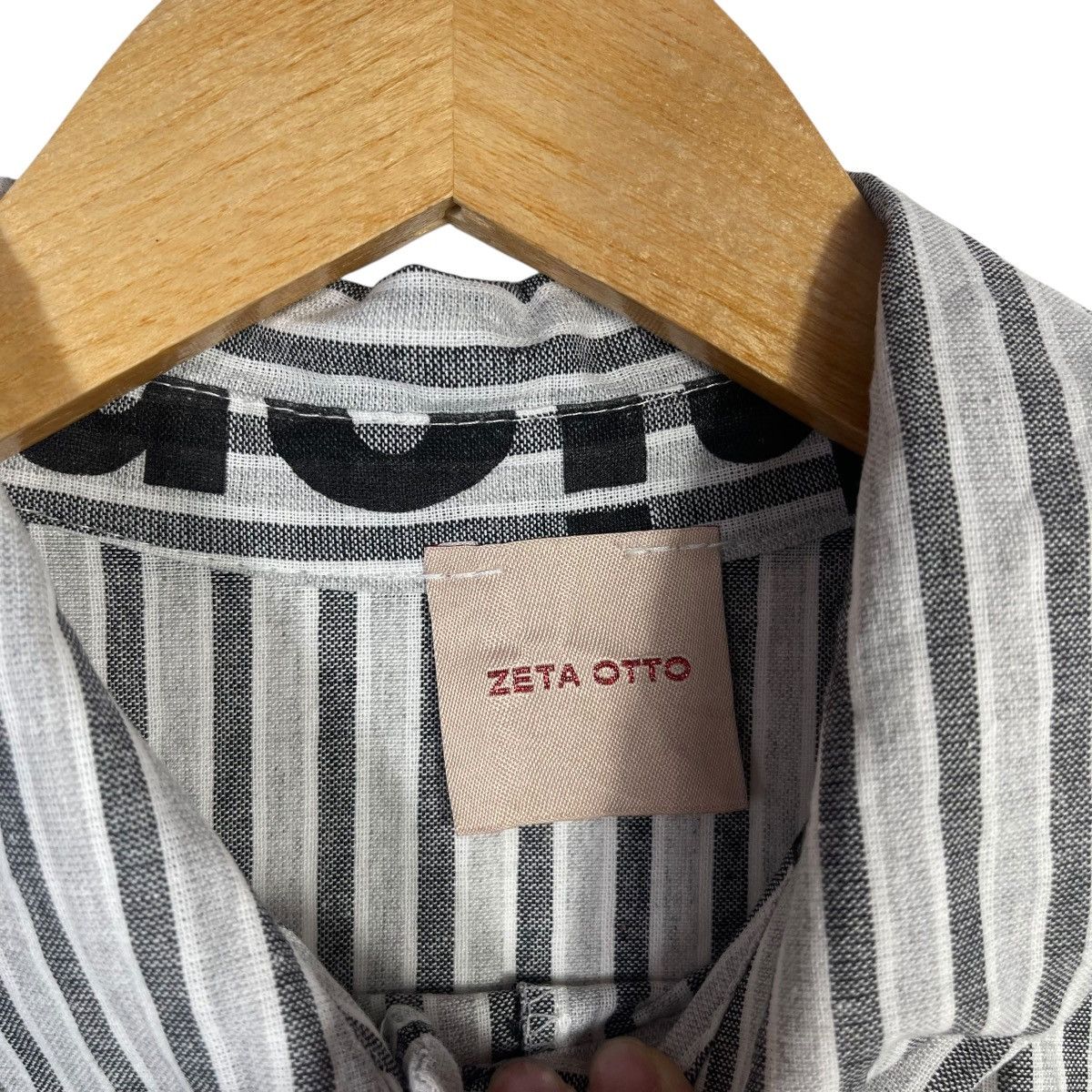 Vintage Zeta Otto Typography Stripe Oversized Shirt Italian Designer Size ONE SIZE - 3 Thumbnail