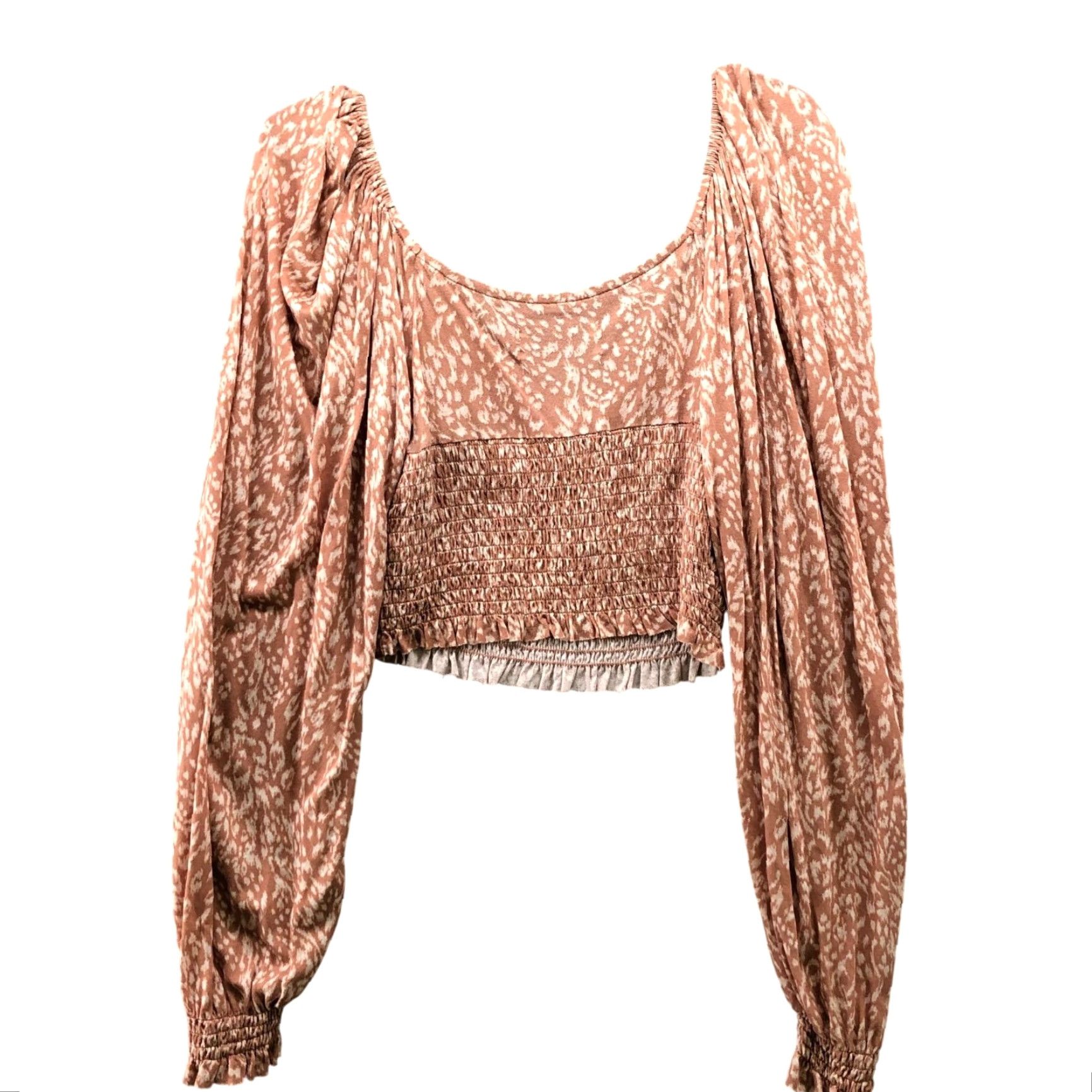 Urban Outfitters Urban Outfitters Smocked Crop Top Womens S Balloon Sleeve Blush Pink Boho Hippie Size S / US 4 / IT 40 - 2 Thumbnail