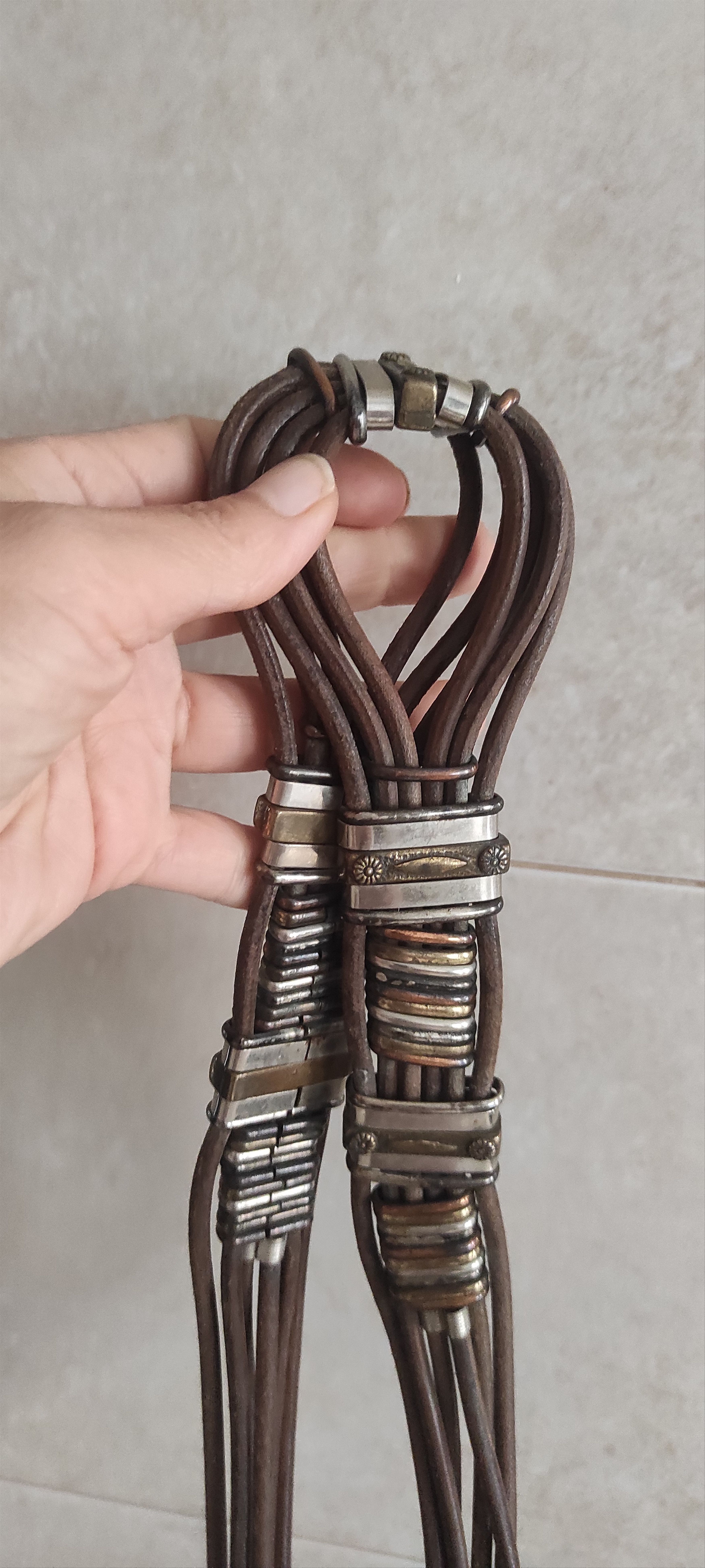 Vintage Sultanija Brass Leather Ethnic Boho Belt Florence Italy Size ONE SIZE - 16 Thumbnail