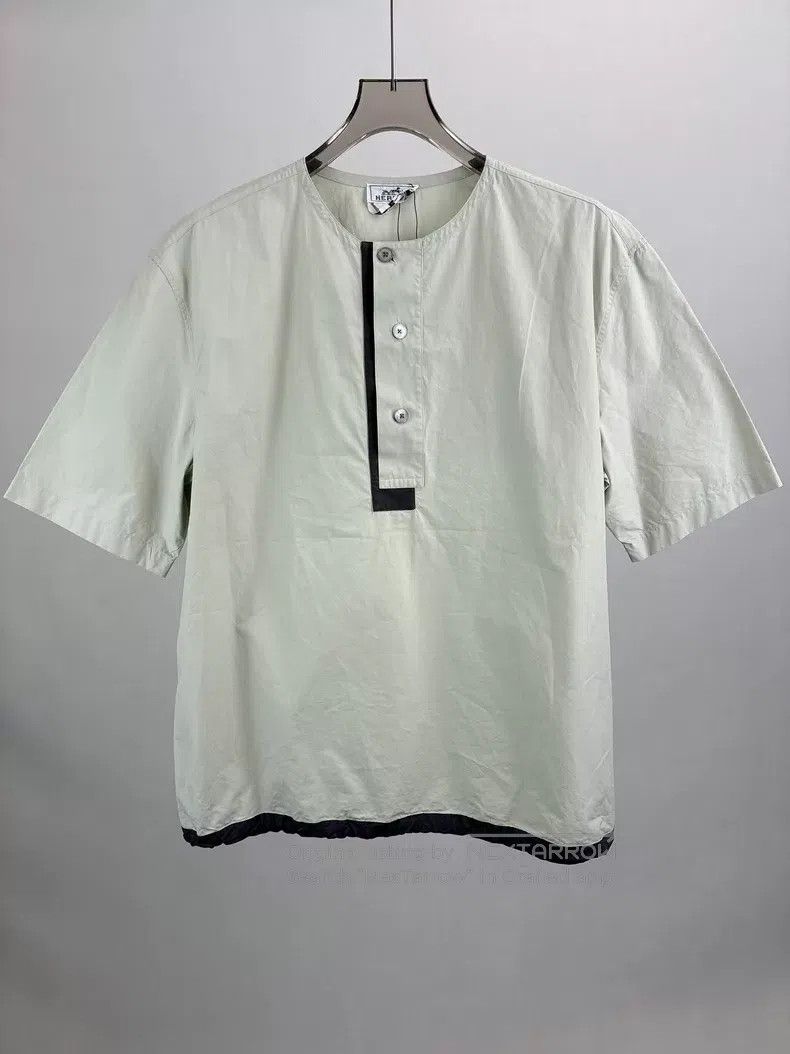 Hermes Hermes size 41 Mint Green Short Sleeve Shirt Size US XXS / EU 40 - 1 Thumbnail