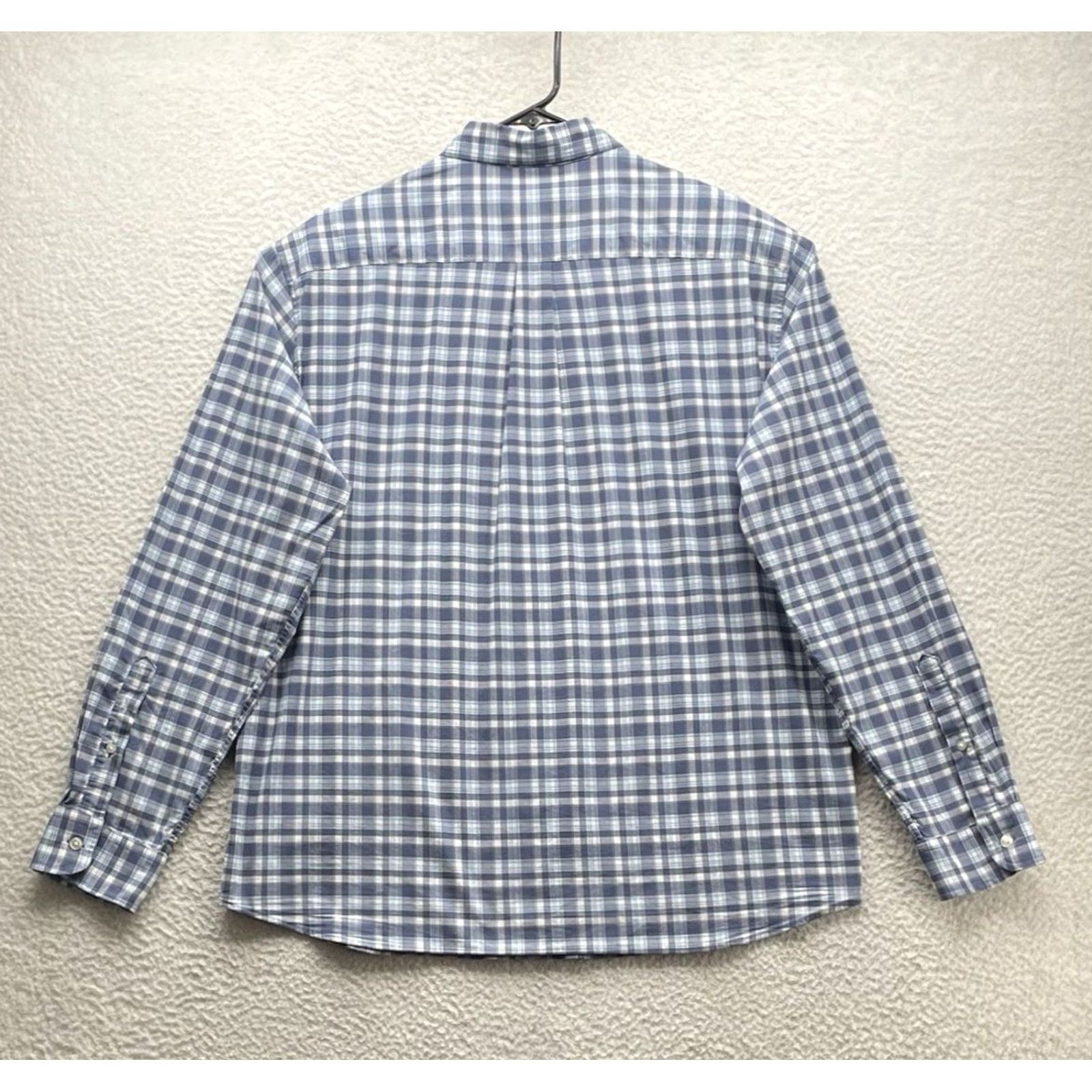 Vineyard Vines Vineyard Vines OTG Shirt Mens Large Blue White Tattersall Plaid Performance Brr Size US L / EU 52-54 / 3 - 5 Thumbnail