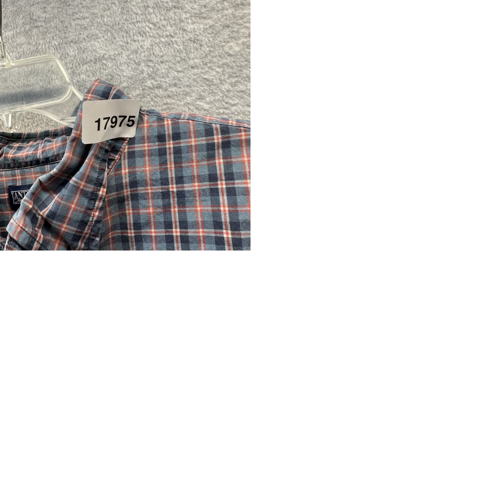 Lands' End VINTAGE Lands' End Shirts XL 17 Blue Cotton 90s Button Up Mens Long Sleeve Plaid Shirt Size US XL / EU 56 / 4 - 9 Thumbnail