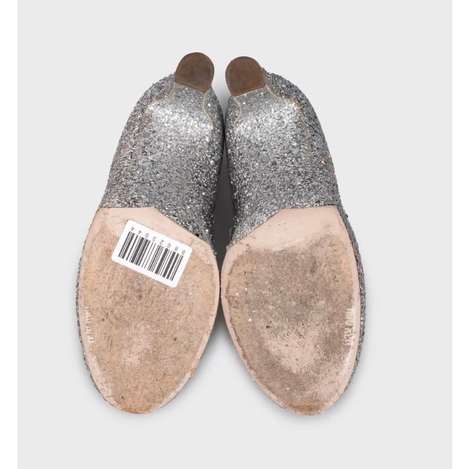 Miu Miu Miu Miu Silver Glitter Block Heel Shoes - Size 39 Size US 9 / IT 39 - 5 Thumbnail