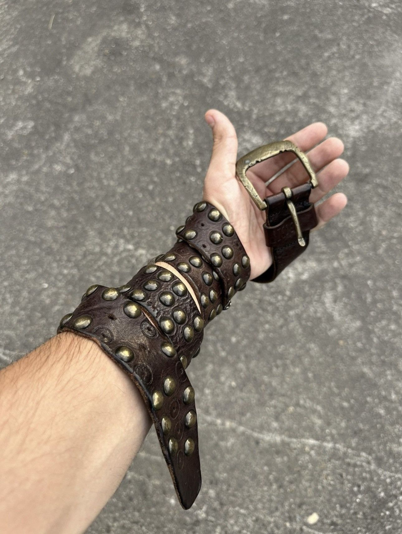 DIESEL leather studs belt bracelet y2k