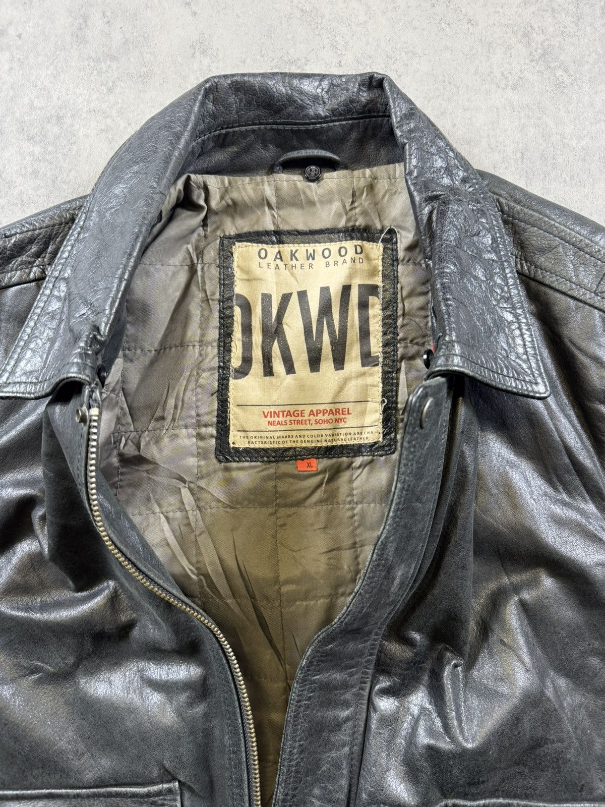 OAK Oakwood Vintage Leather Jacket Size US XL / EU 56 / 4 - 4 Thumbnail