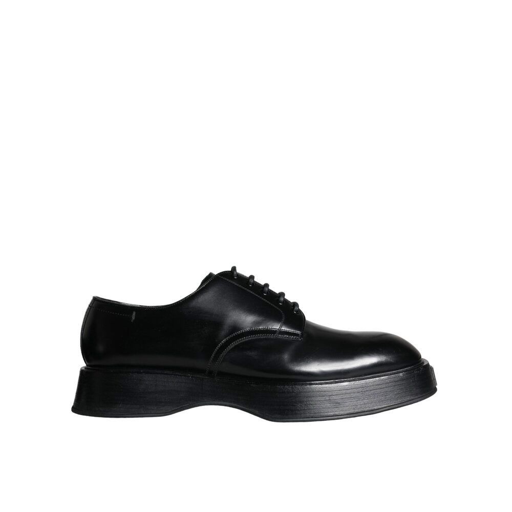 Dolce & Gabbana Dolce & Gabbana Black Calf Leather Derby Formal Dress Shoes Size US 12 / EU 45 - 4 Thumbnail
