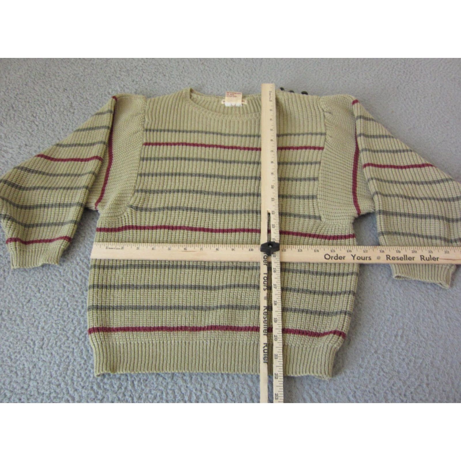 Vintage VINTAGE Lauren Hansen Sweater Womens M Brown Wool Striped Crew Neck Pullover 80s 70s All Seasons Logo Raglan Sleeve Knit Chair? Size M / US 6-8 / IT 42-44 - 5 Thumbnail