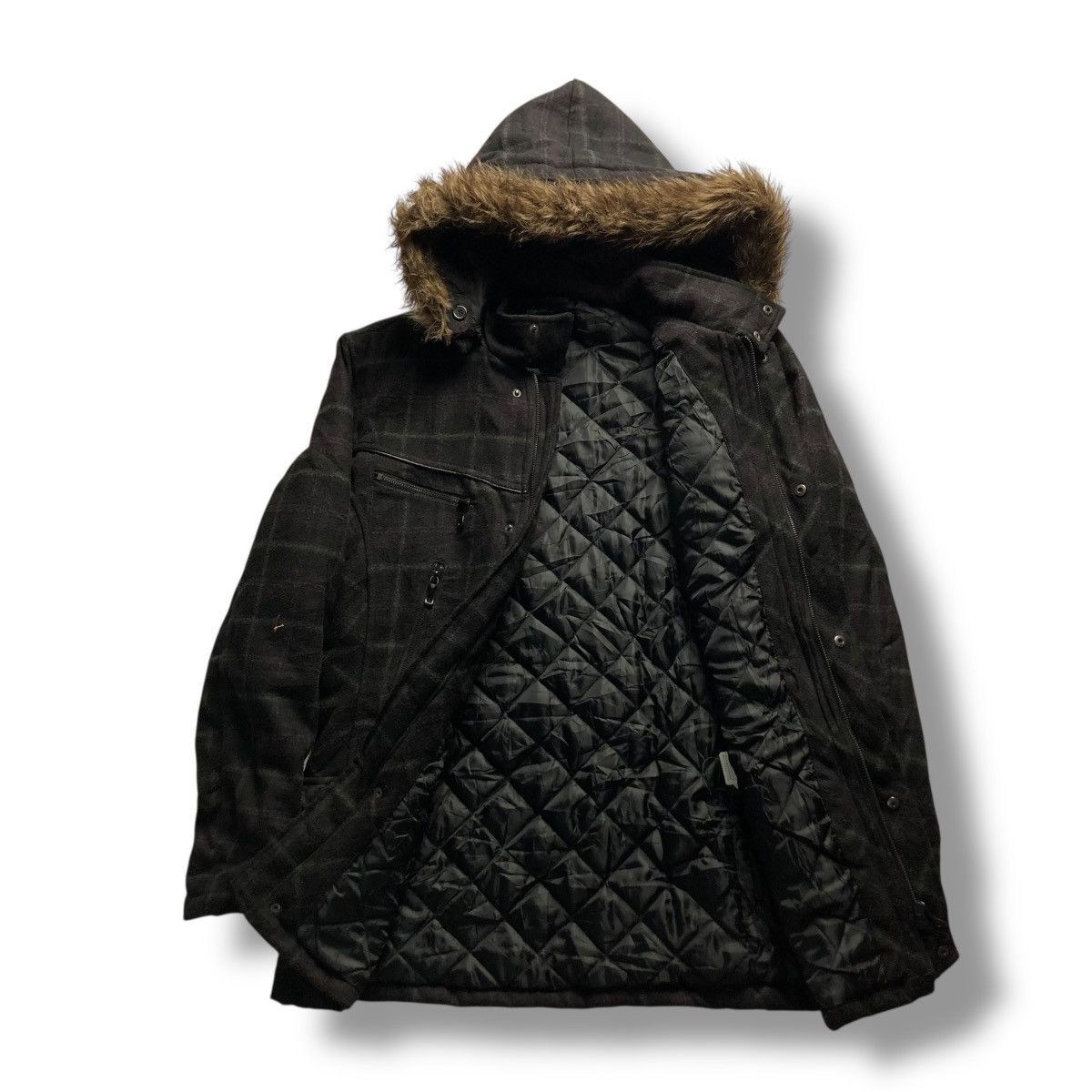 If Six Was Nine 🇯🇵 IN THE ATTIC HOMME CHECKERED FUR HOODIE JACKET Size US XL / EU 56 / 4 - 3 Thumbnail
