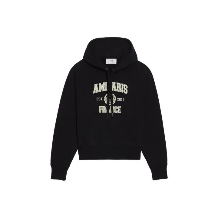 AMI Amiparis Black Logo Print Hoodie for All 0079 Size US M / EU 48-50 / 2 - 1 Thumbnail